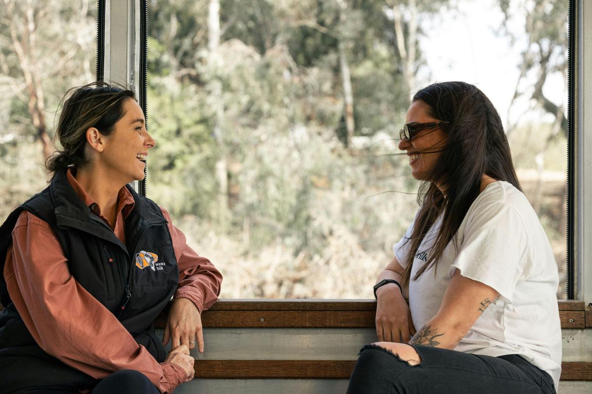 Guide and passenger on eco cruise