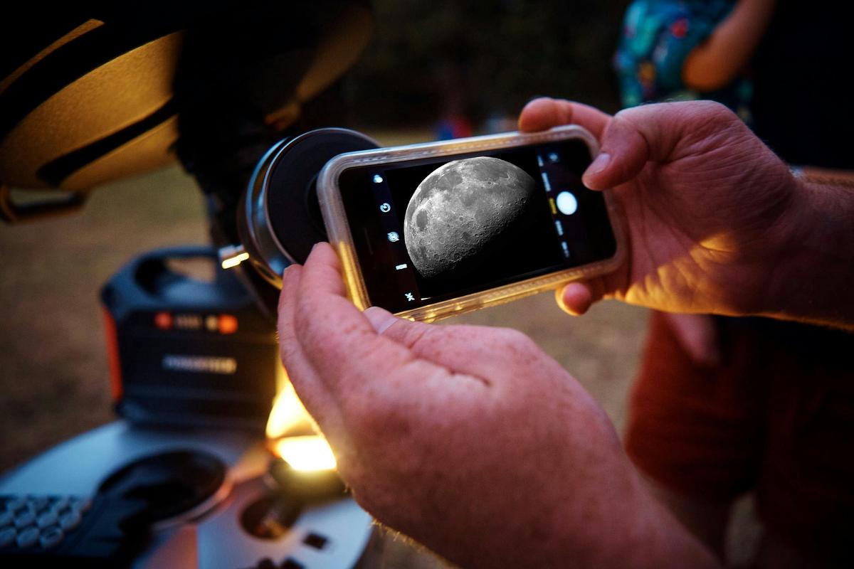 See the moon through a high powered telescope