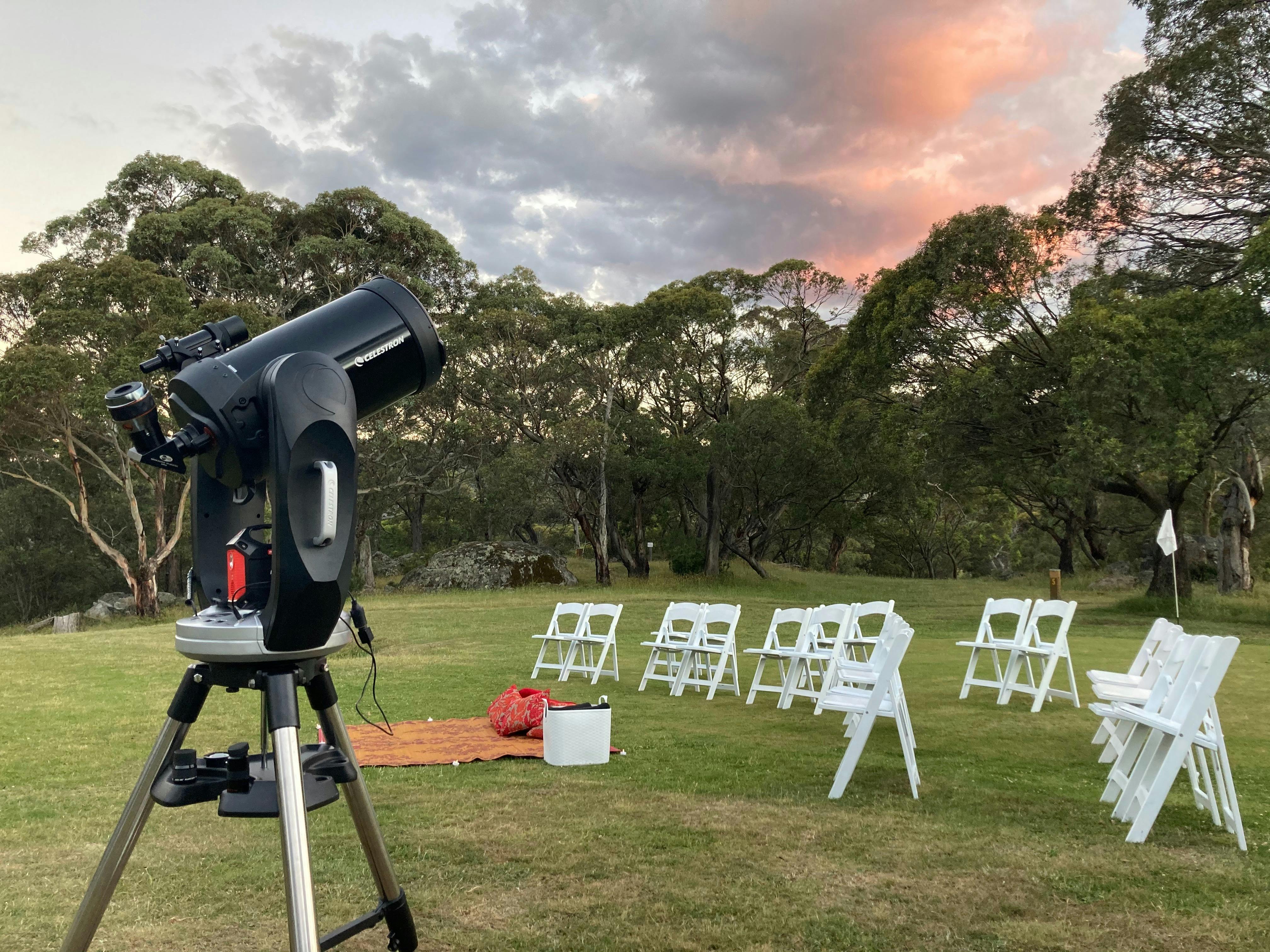 Our stargazing set up - what you can expect to see when you arrive on site