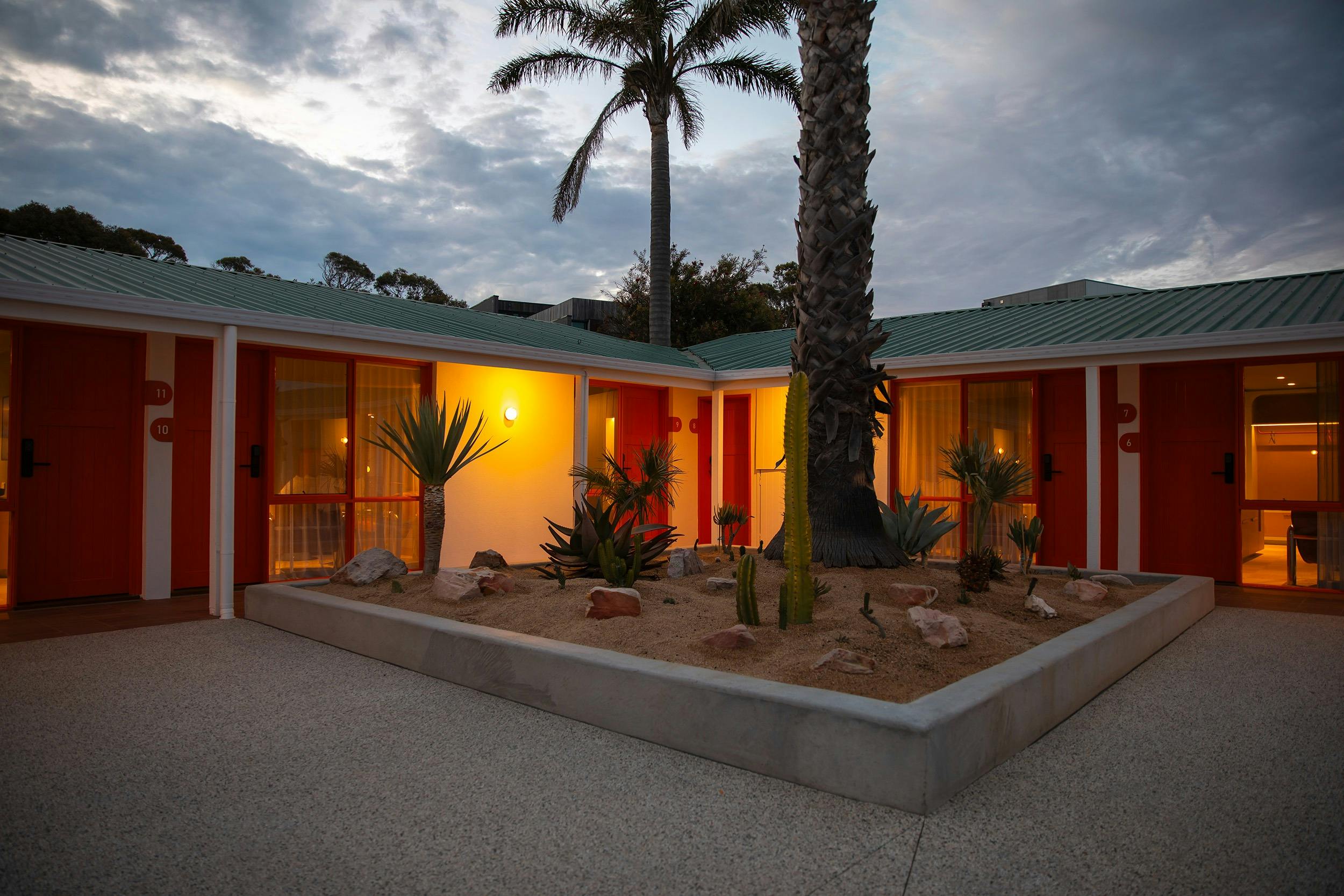 The Monty Anglesea accommodation room exterior night