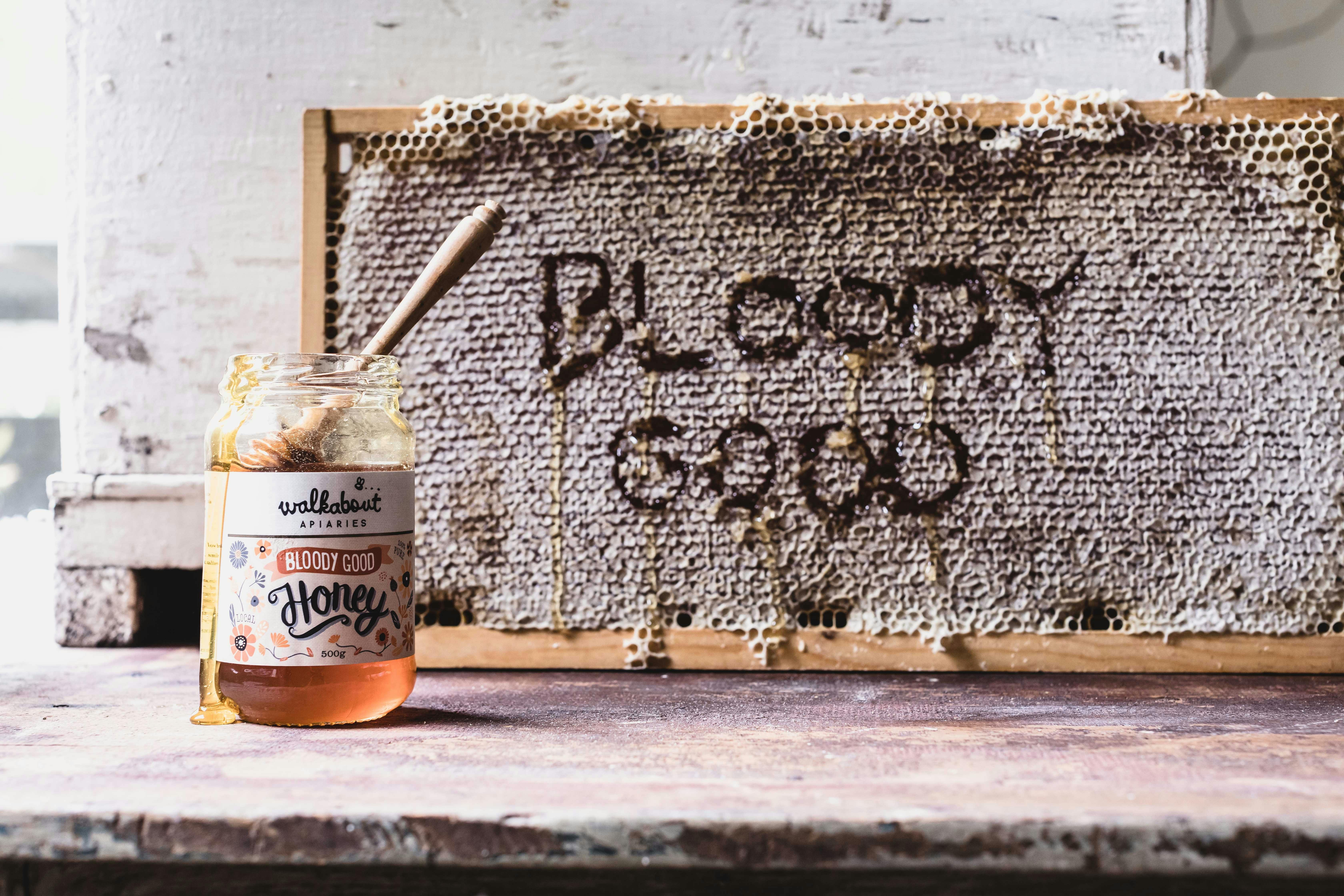 It's Bloody Good Honey! Come and try it for yourself.