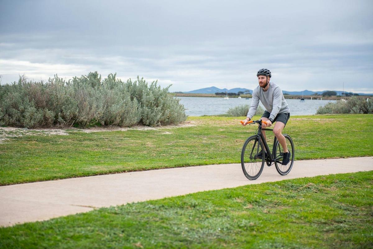 Cyclist on Wyndham Bay Trail