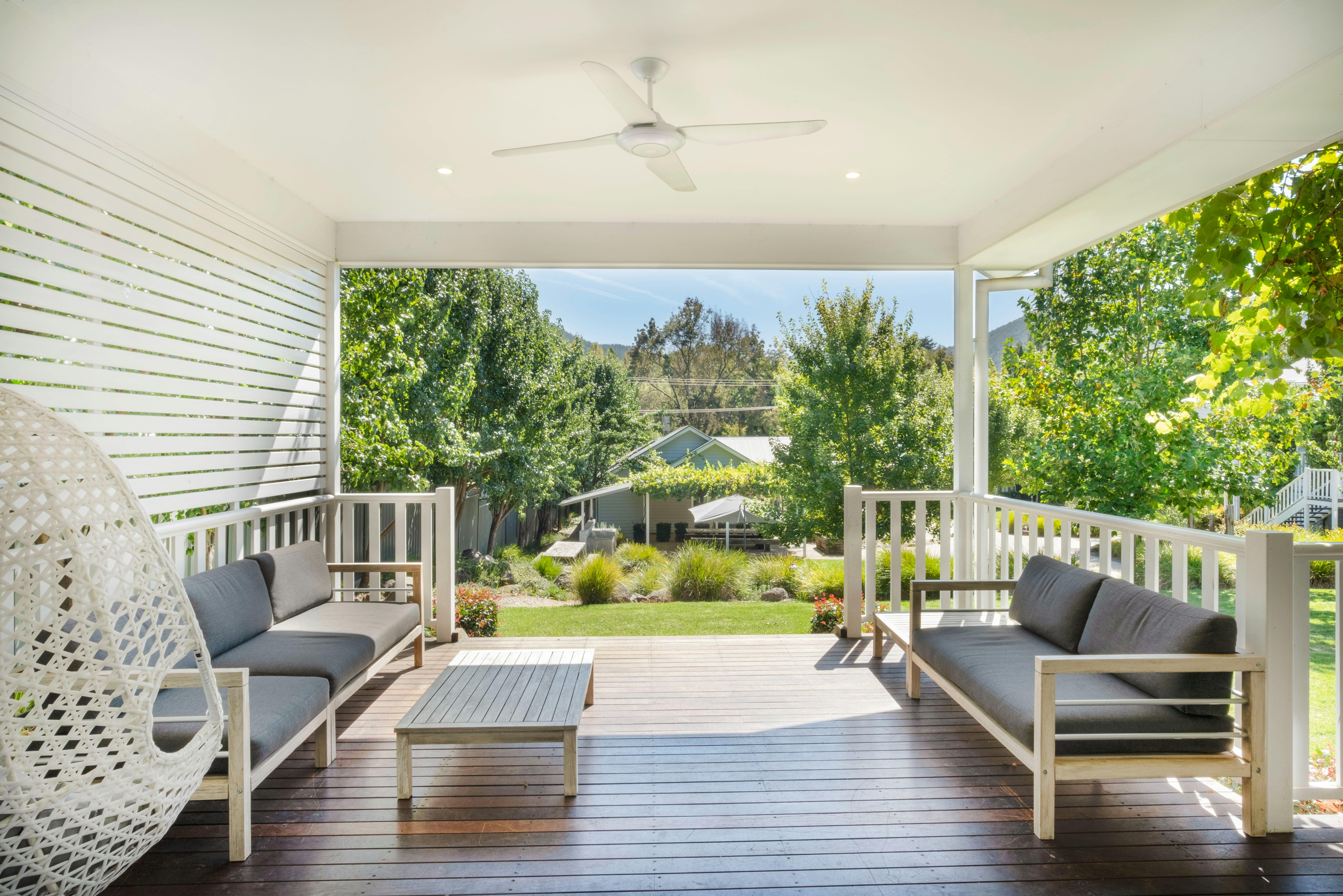 Bask in the sunshine of the Winter home deck