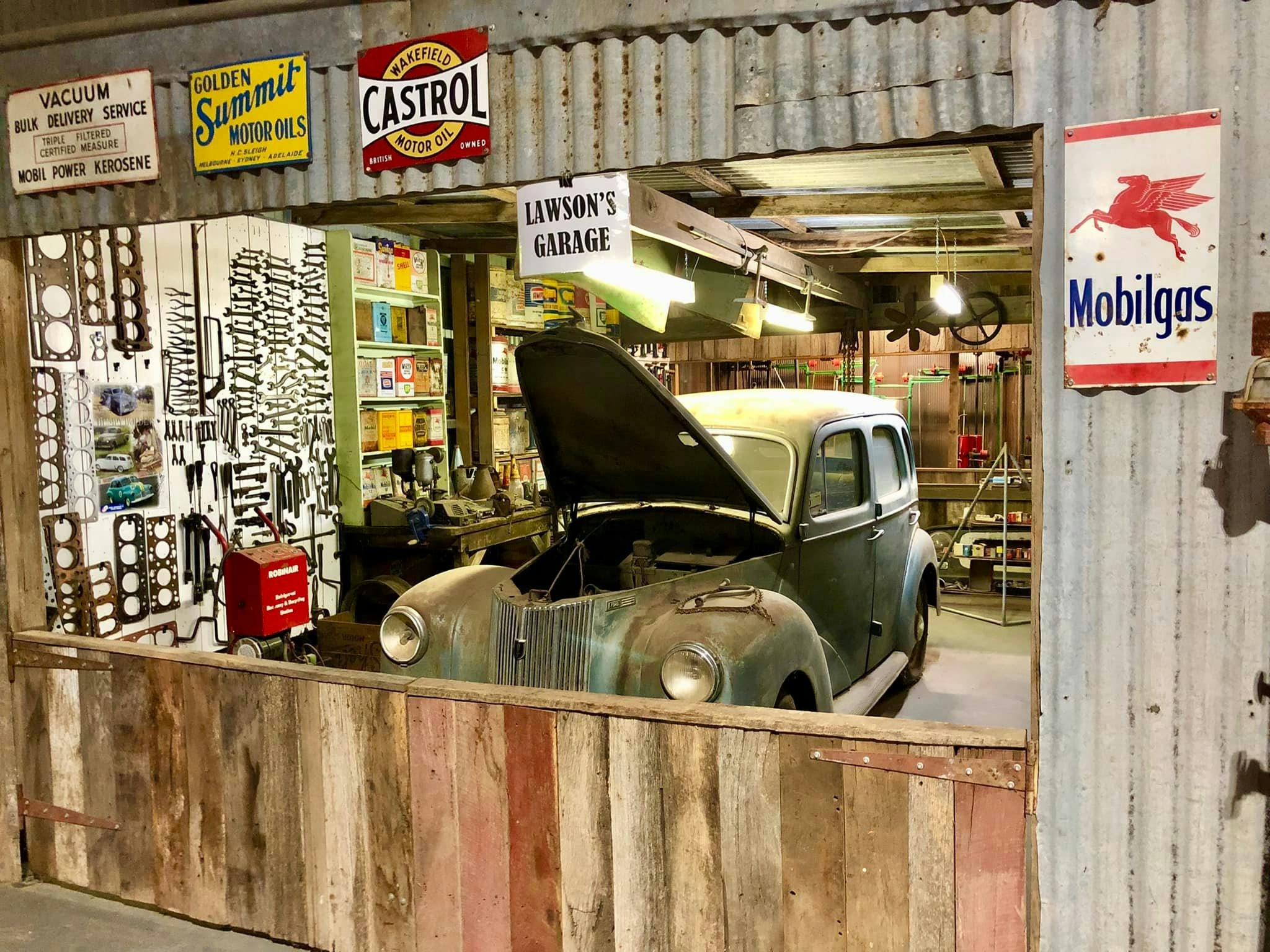 A typical garage of the 40s and 50s.