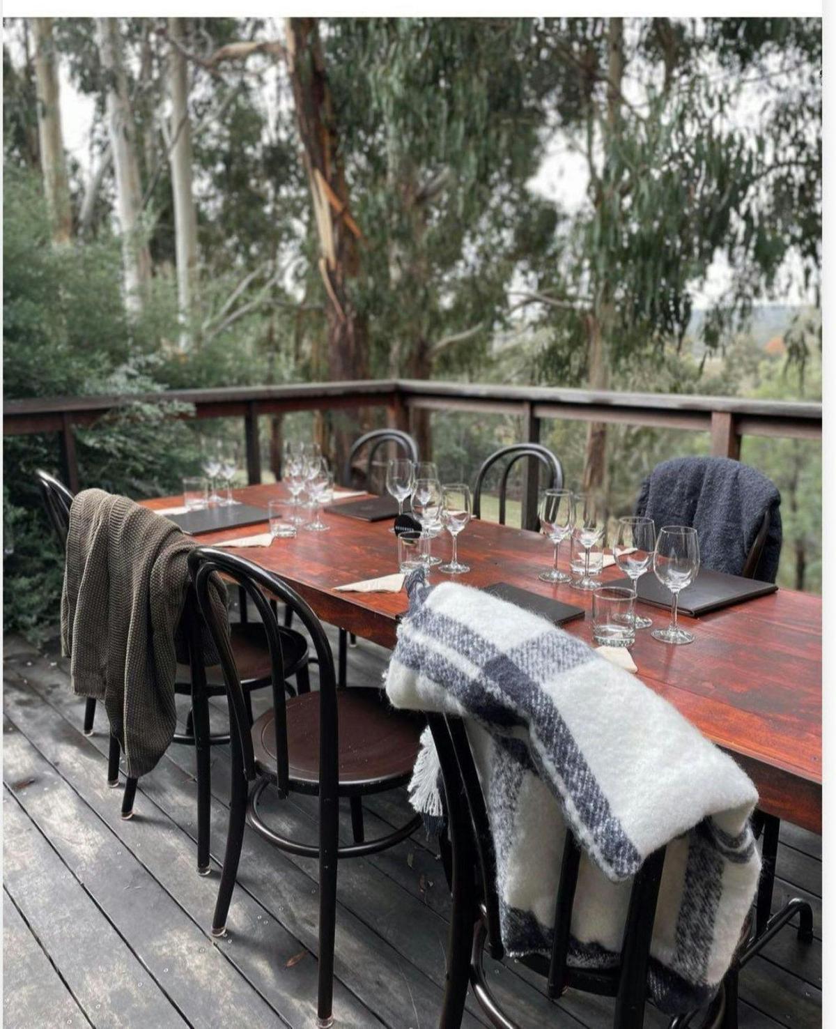 Winter dining on the deck