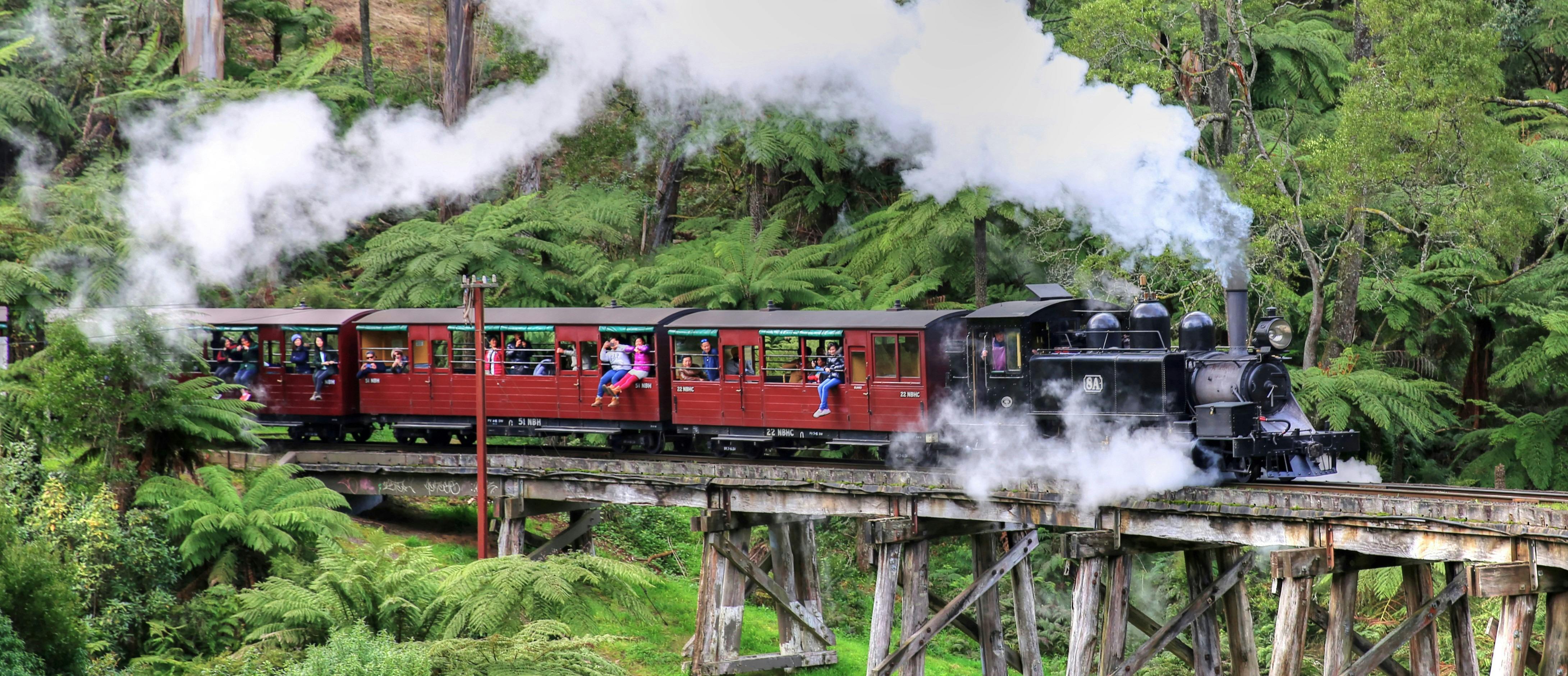 Hop aboard the Puffing Billy steam train