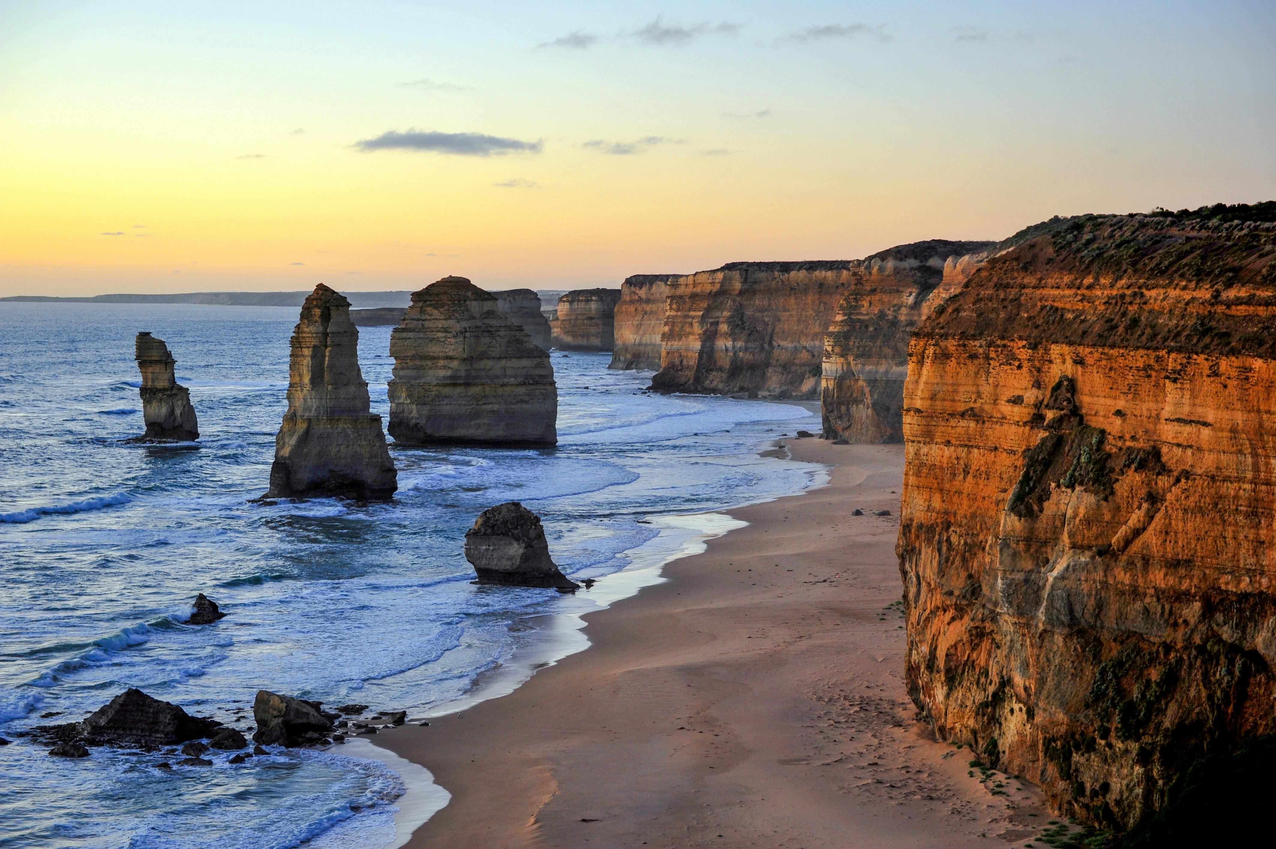 The majestic 12 Apostles limestone formations on the Great Ocean Road