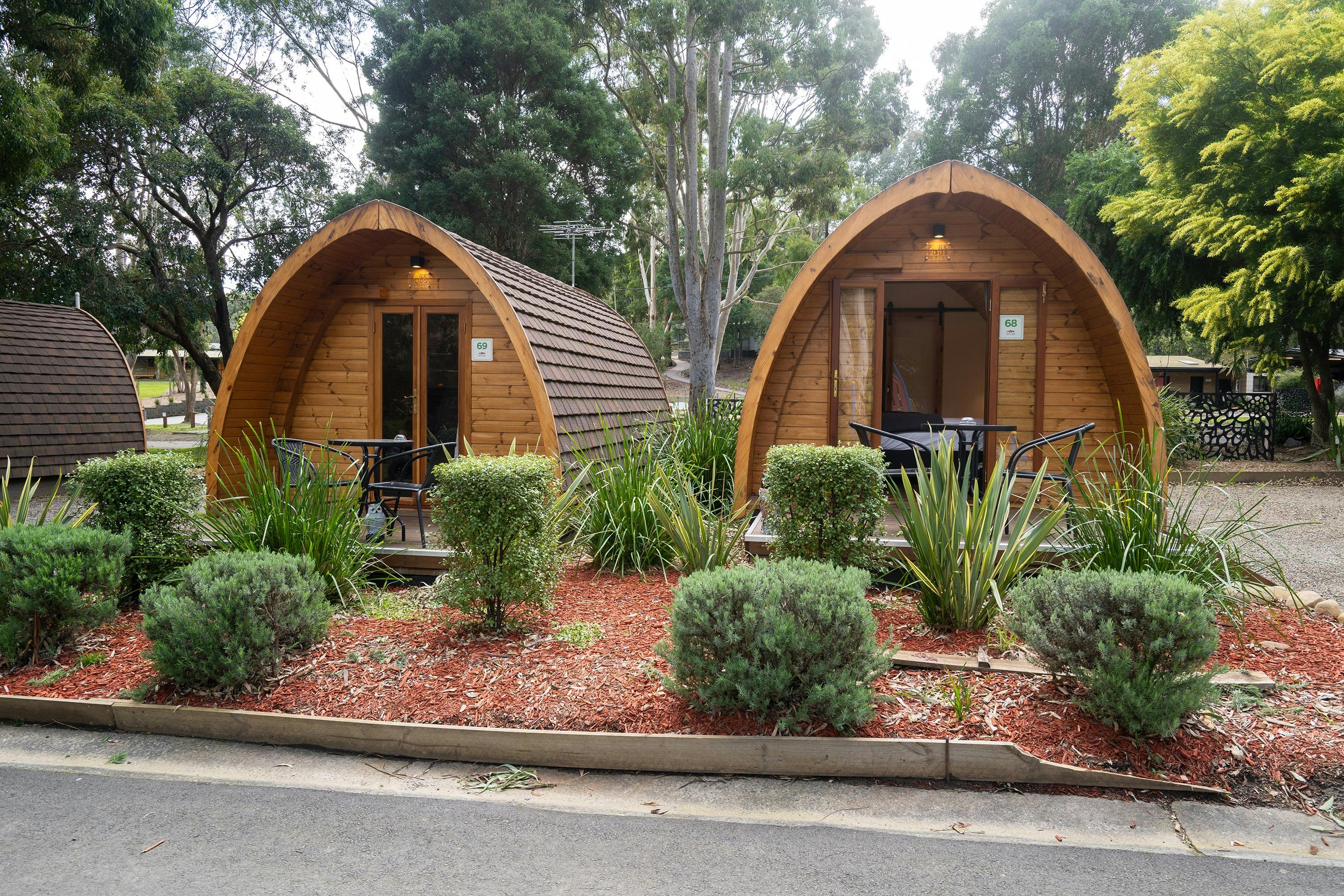 Outside pods with ensuite