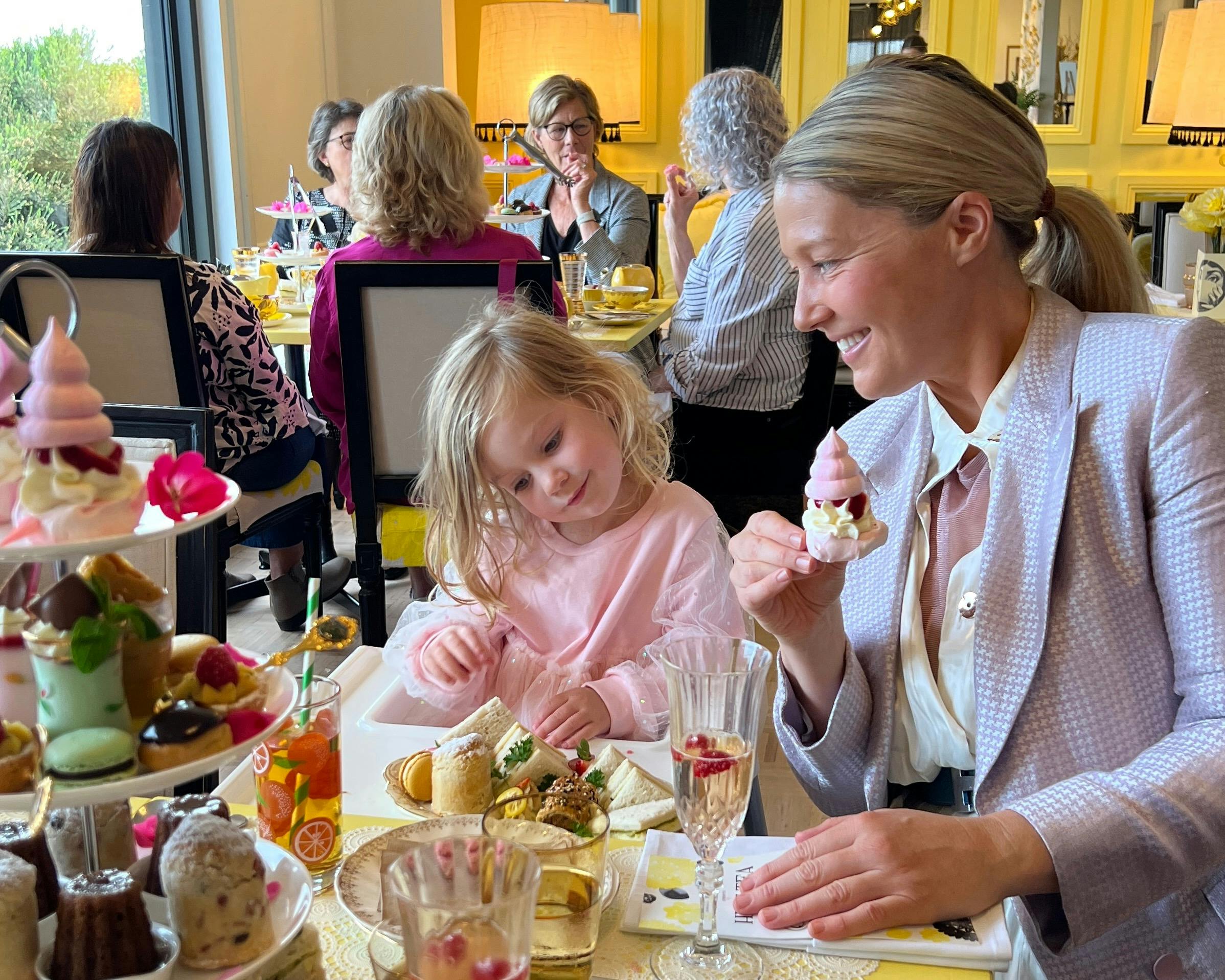 Mum and daughter enjoying high tea