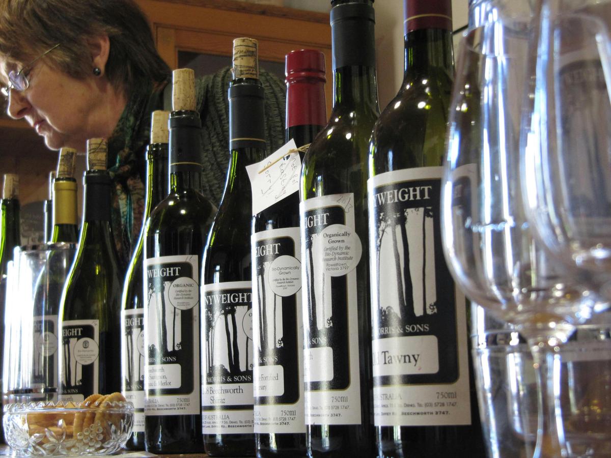 Wine tasting at Pennyweights in Beechworth