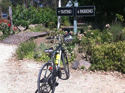Cellar door stop on cycling tour