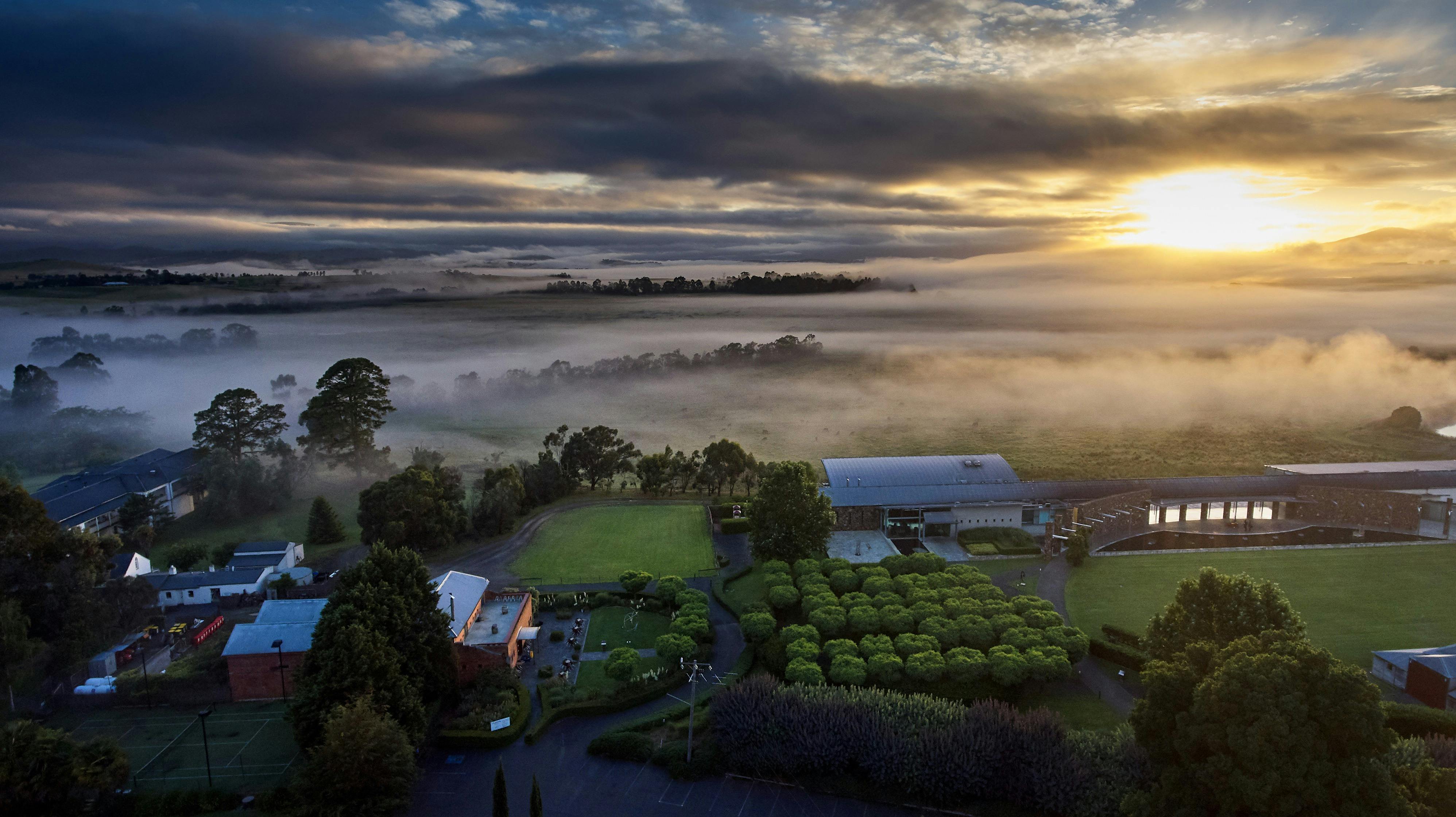 Yering Station - Aerial View at Sunrise