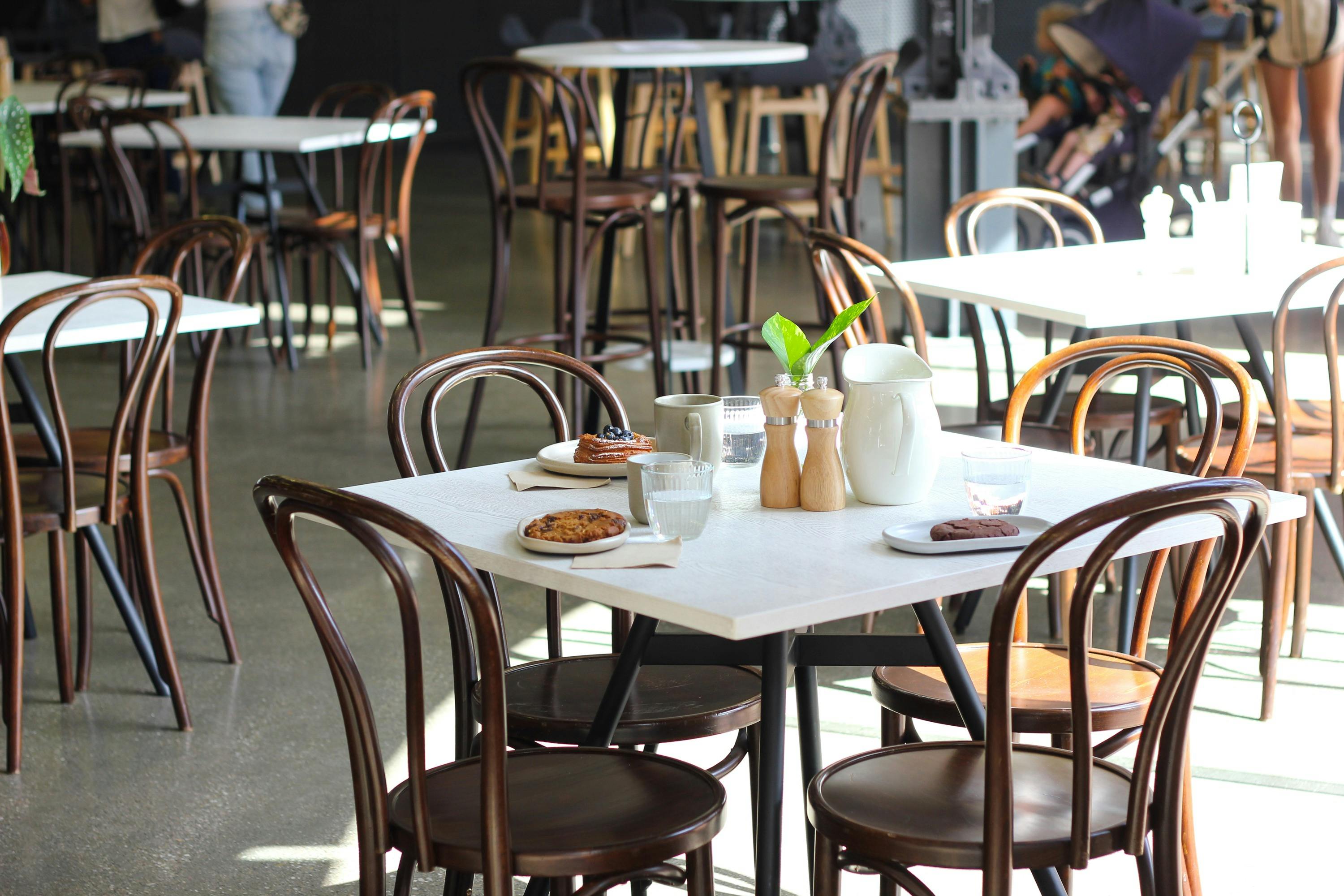 Sweets set at a table in a cafe