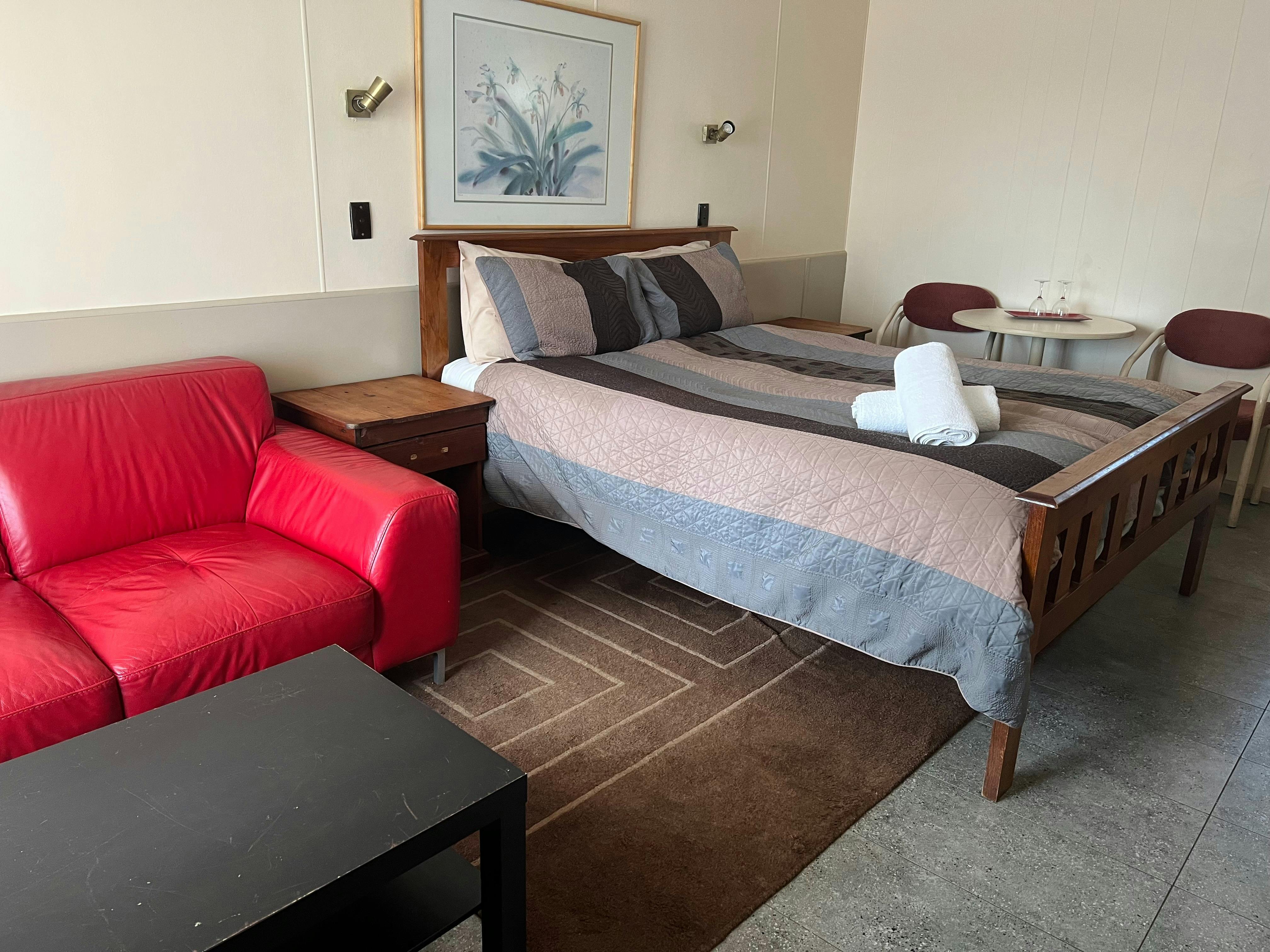 Deluxe Queen Bed and Couch