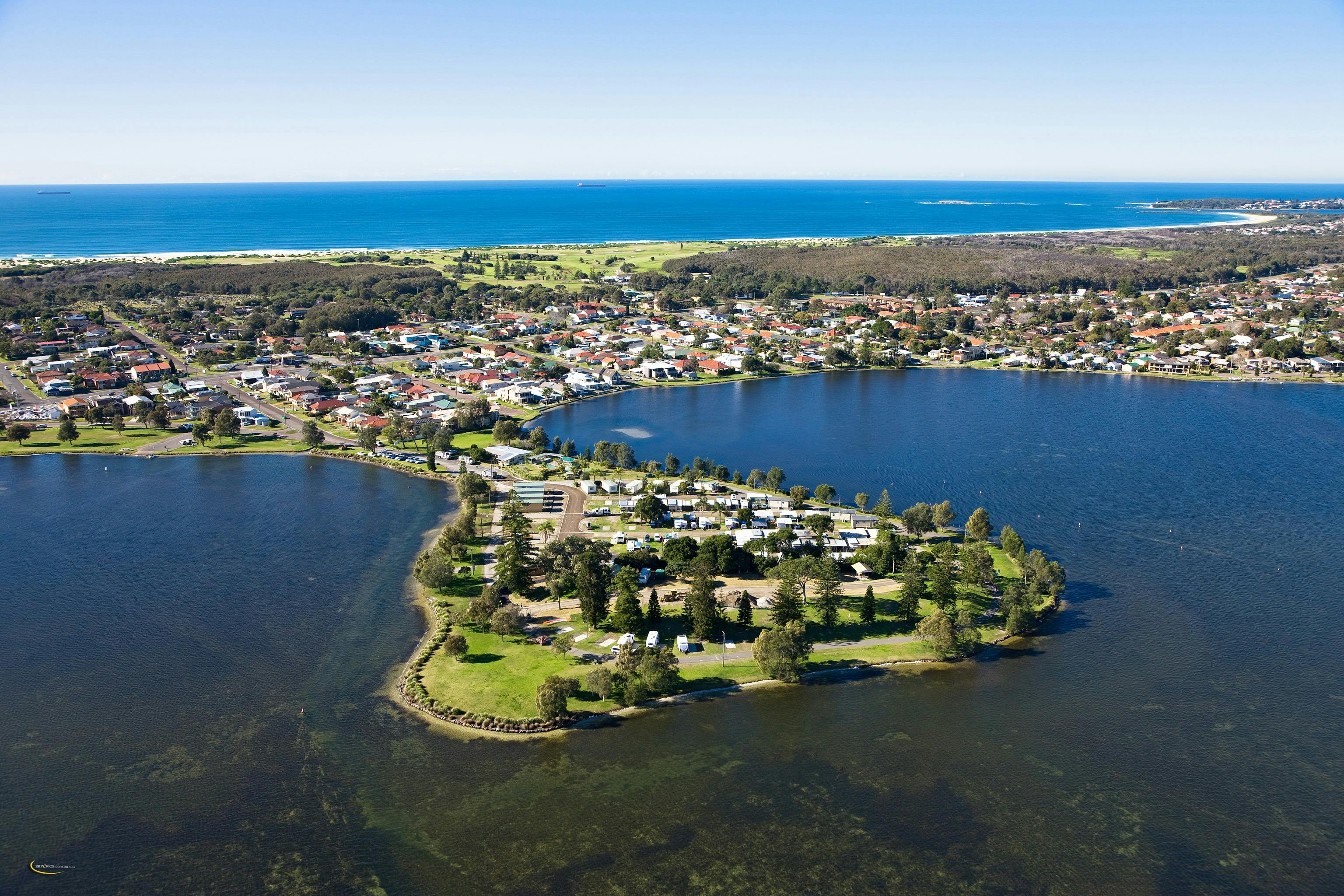 Arial shot Belmont Holiday Park