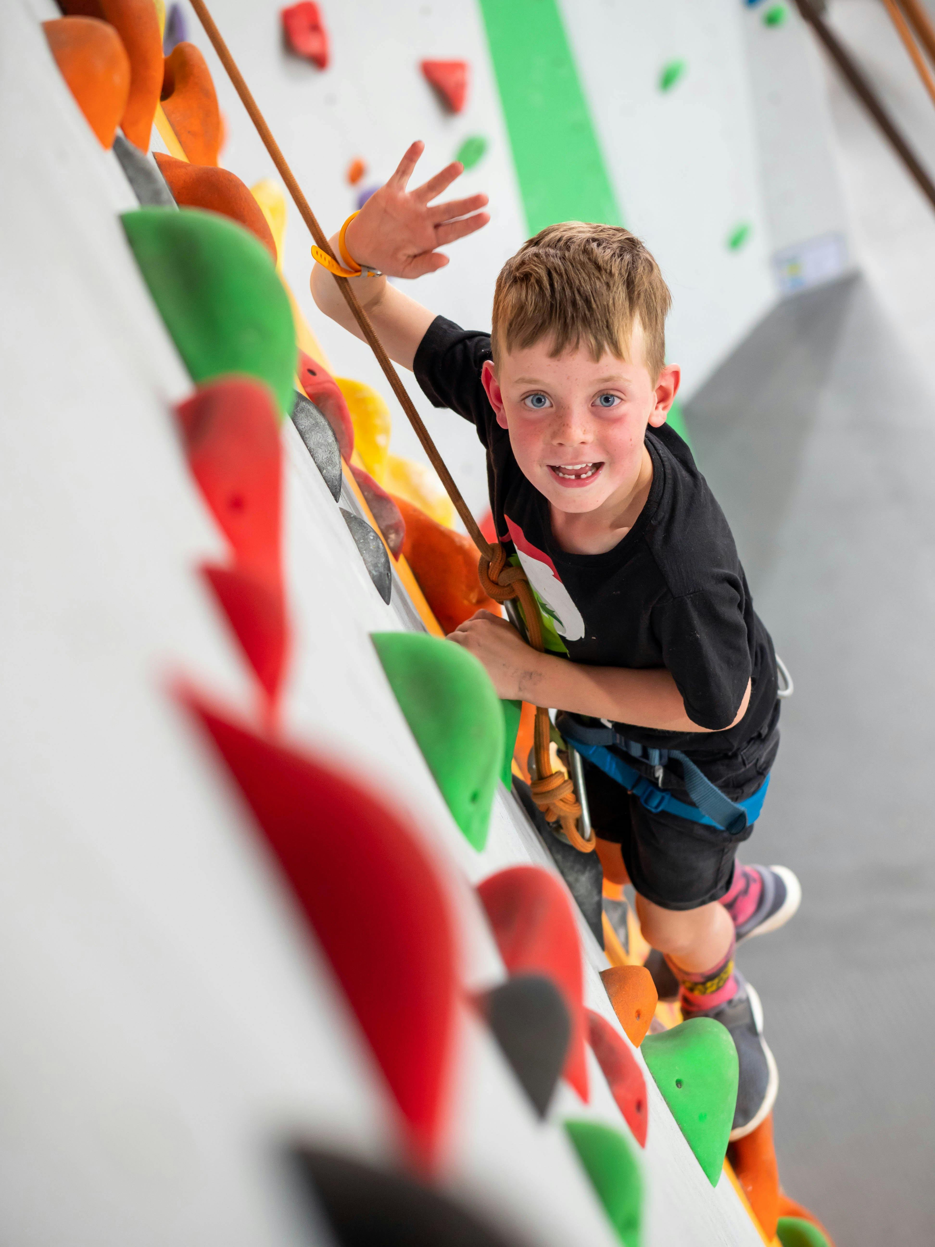 Young climber having a go!!