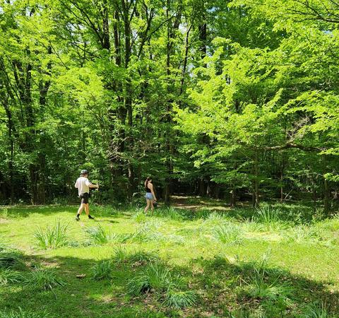 Enjoying Sherwood Forst and each other's company on a scenic country trail