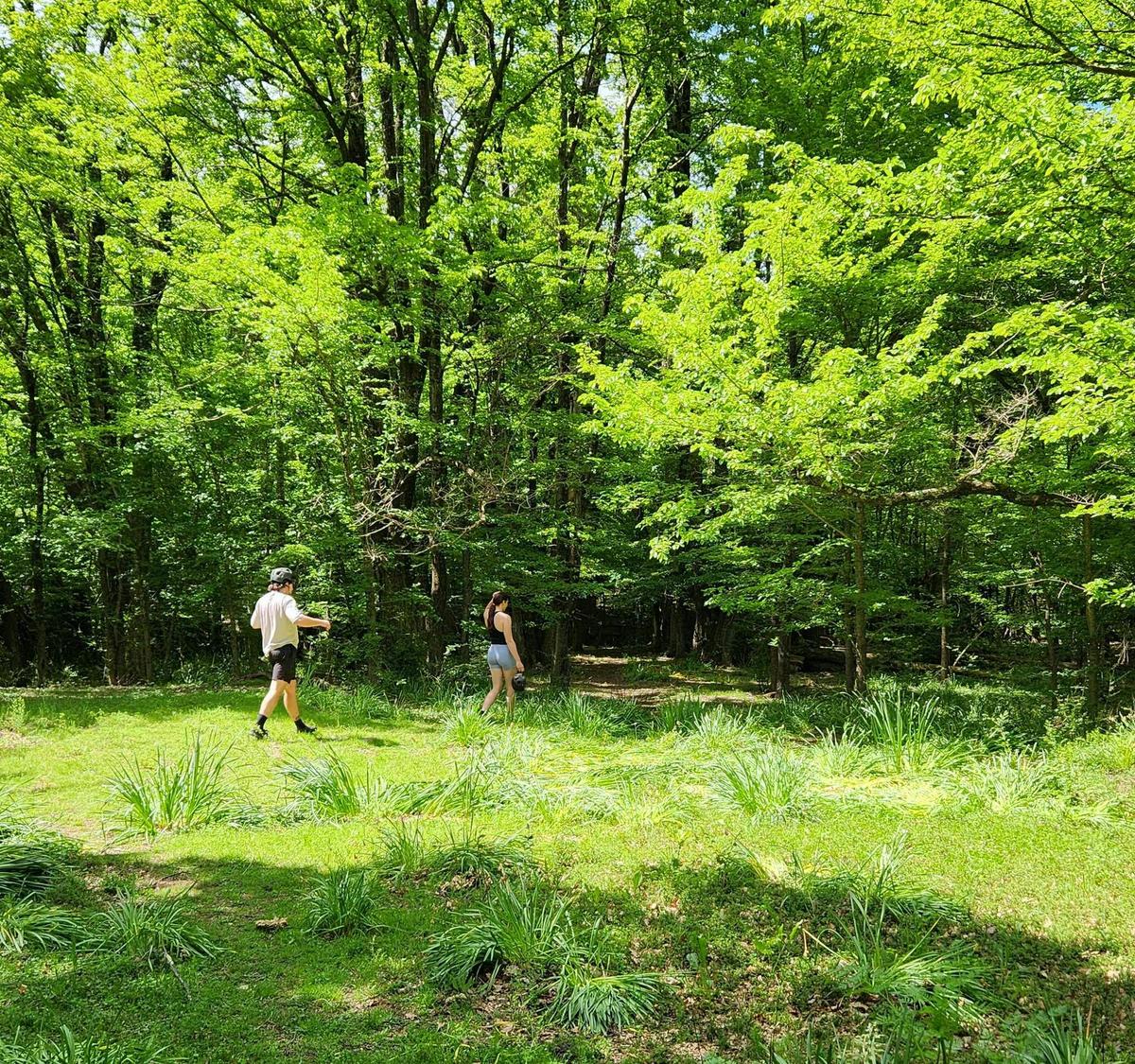Enjoying Sherwood Forst and each other's company on a scenic country trail