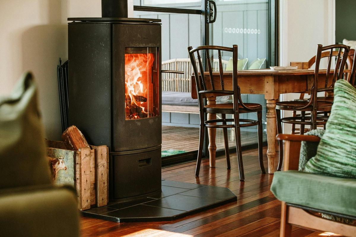 Wood burning fire