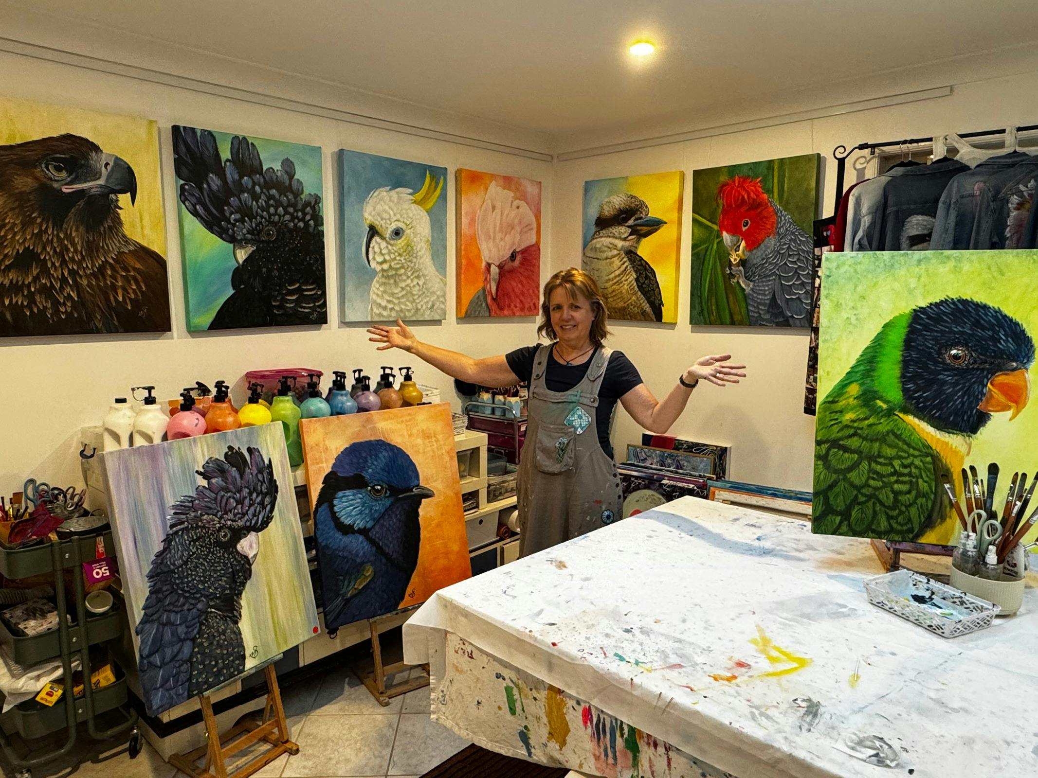 Michelle and her birds