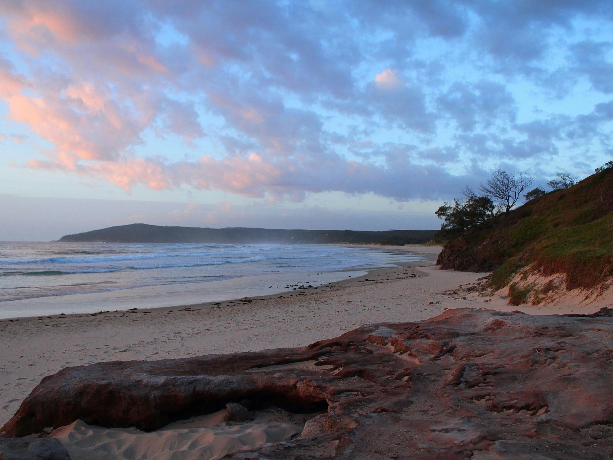 Looking south to Yuraygir’s secret headlands. Angourie Back Beach.