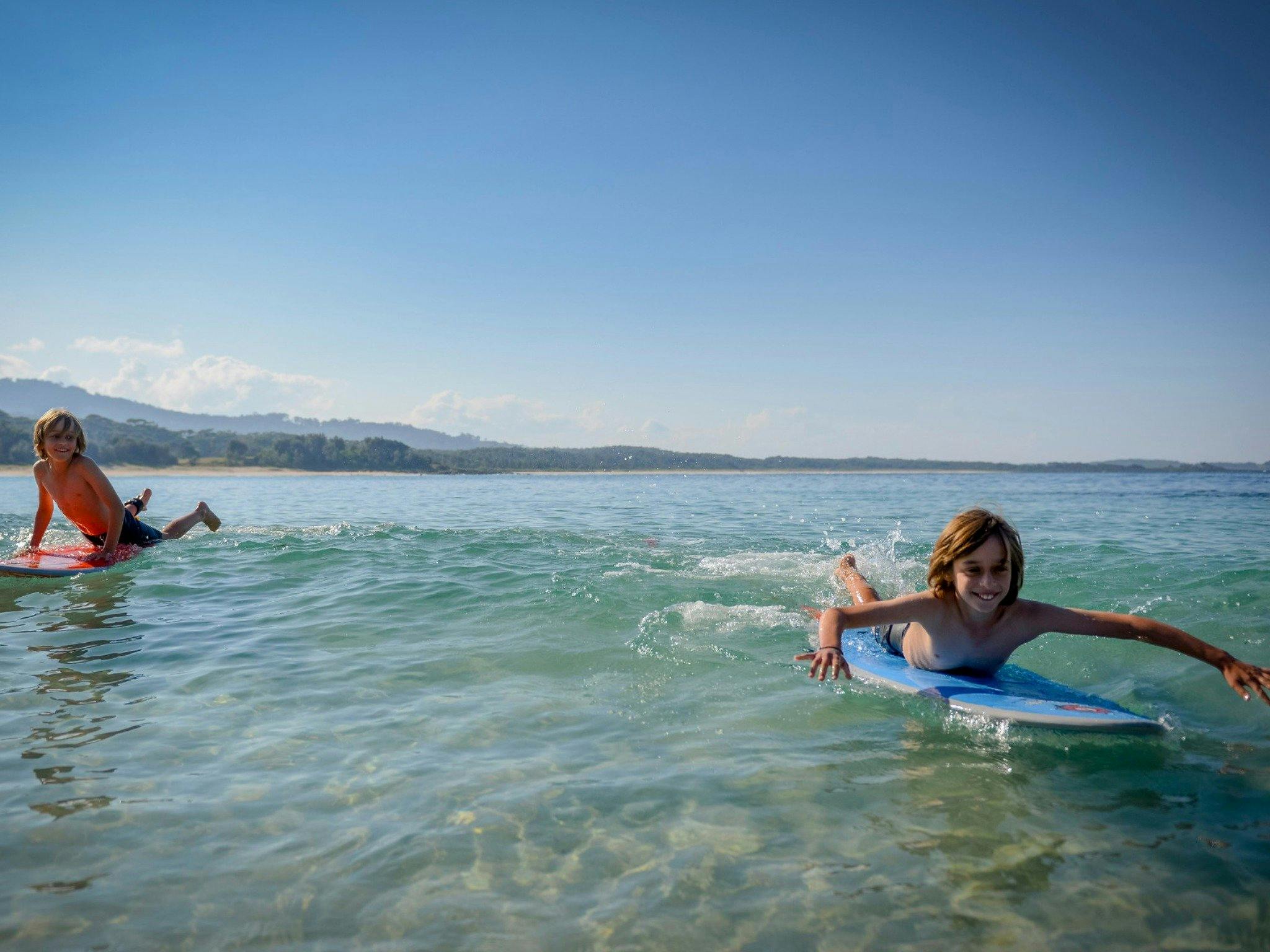 Sheltered by an island, Kioloa Beach is great for families.
