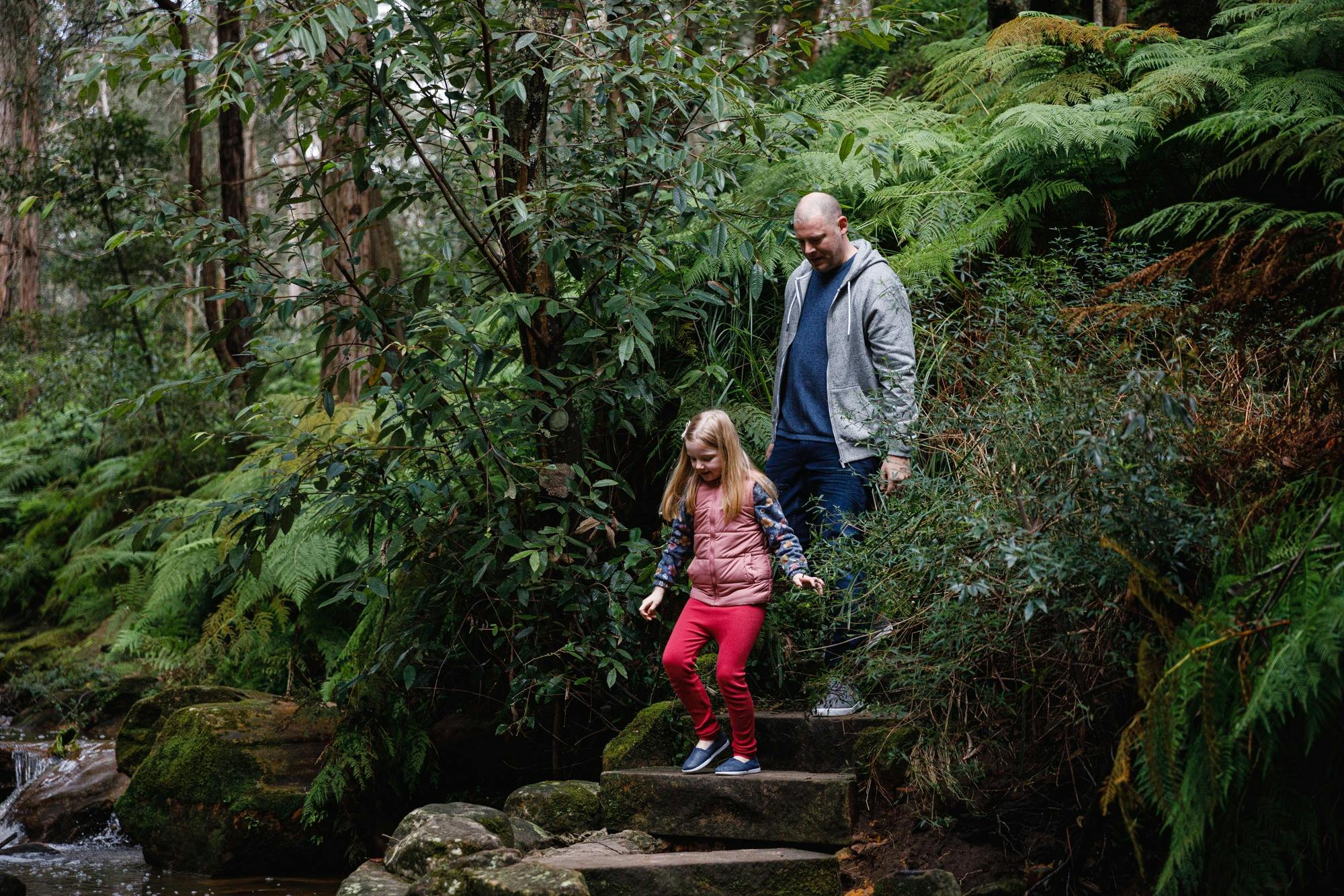 Walking down to view the Lennox Bridge from underneath