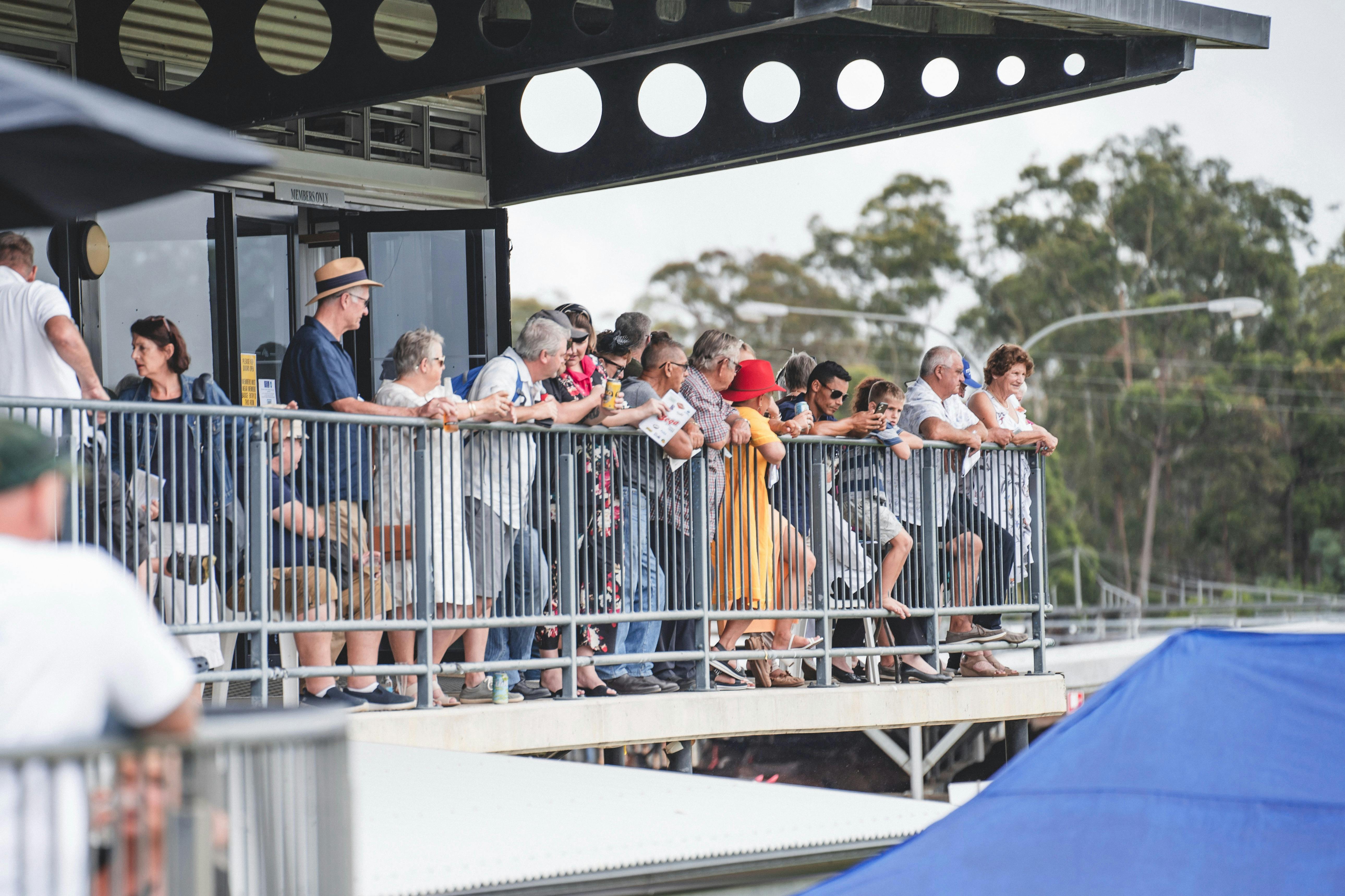 Watching the race at Sapphire Coast Turf Club