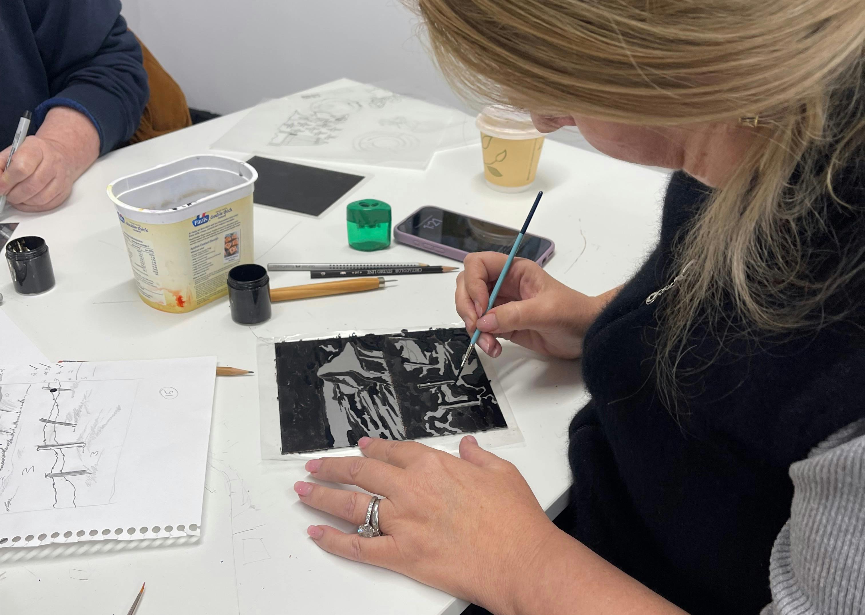 Printmaking classes | Creating a plate