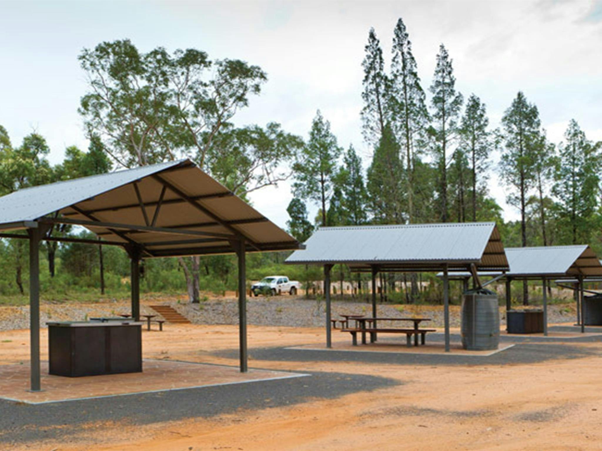Facilities at the Sculpture in the Scrub campground. Photo: Rob Cleary/DPIE