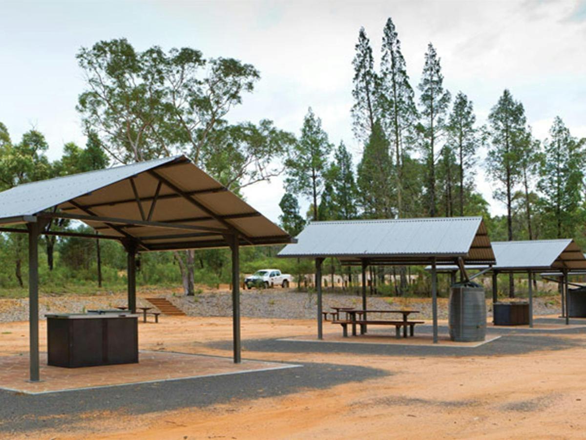 Facilities at the Sculpture in the Scrub campground. Photo: Rob Cleary/DPIE