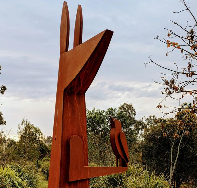 Kangaroo and Honeyeater Sculpture