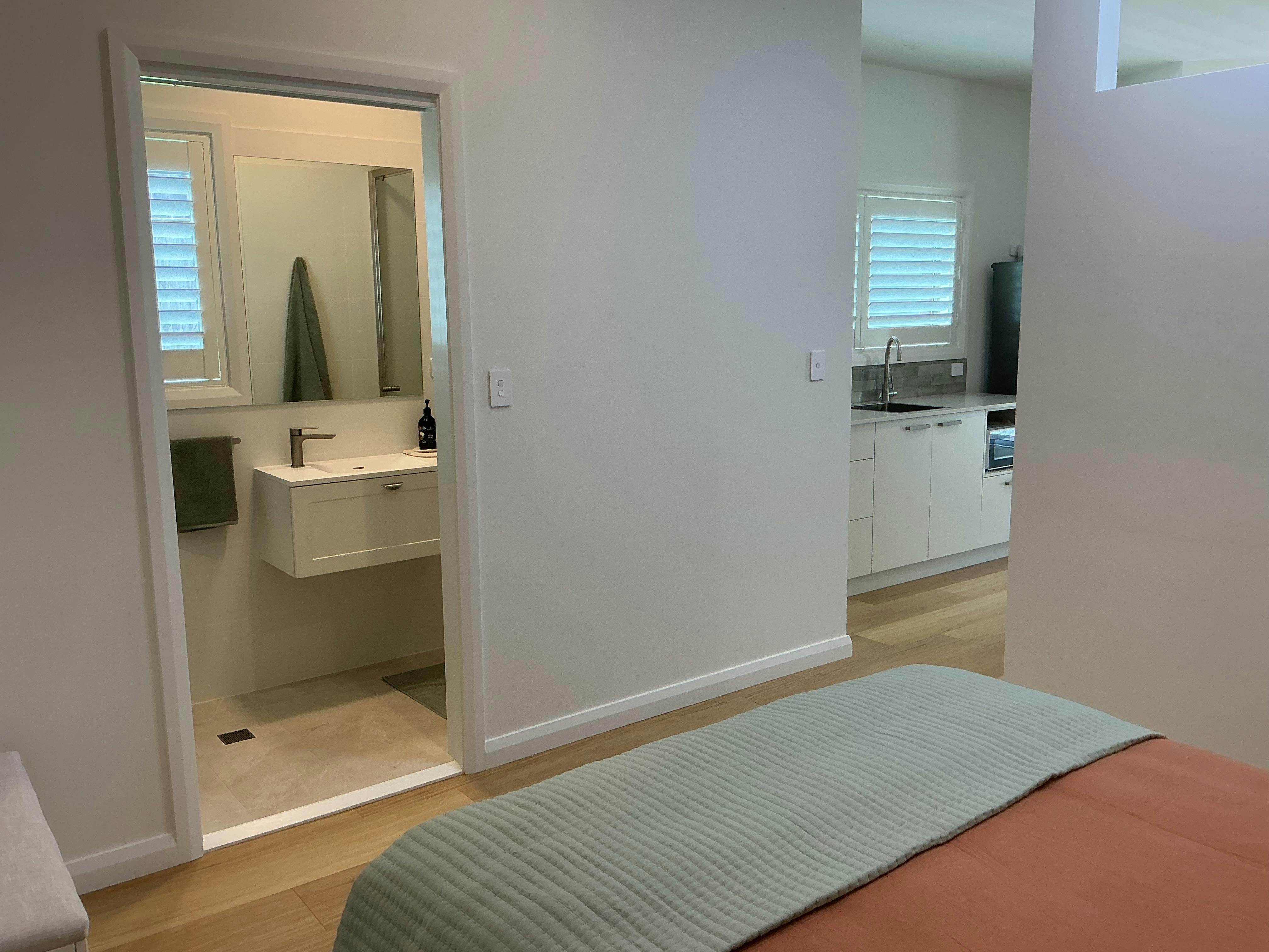 Bedroom and bathroom entry