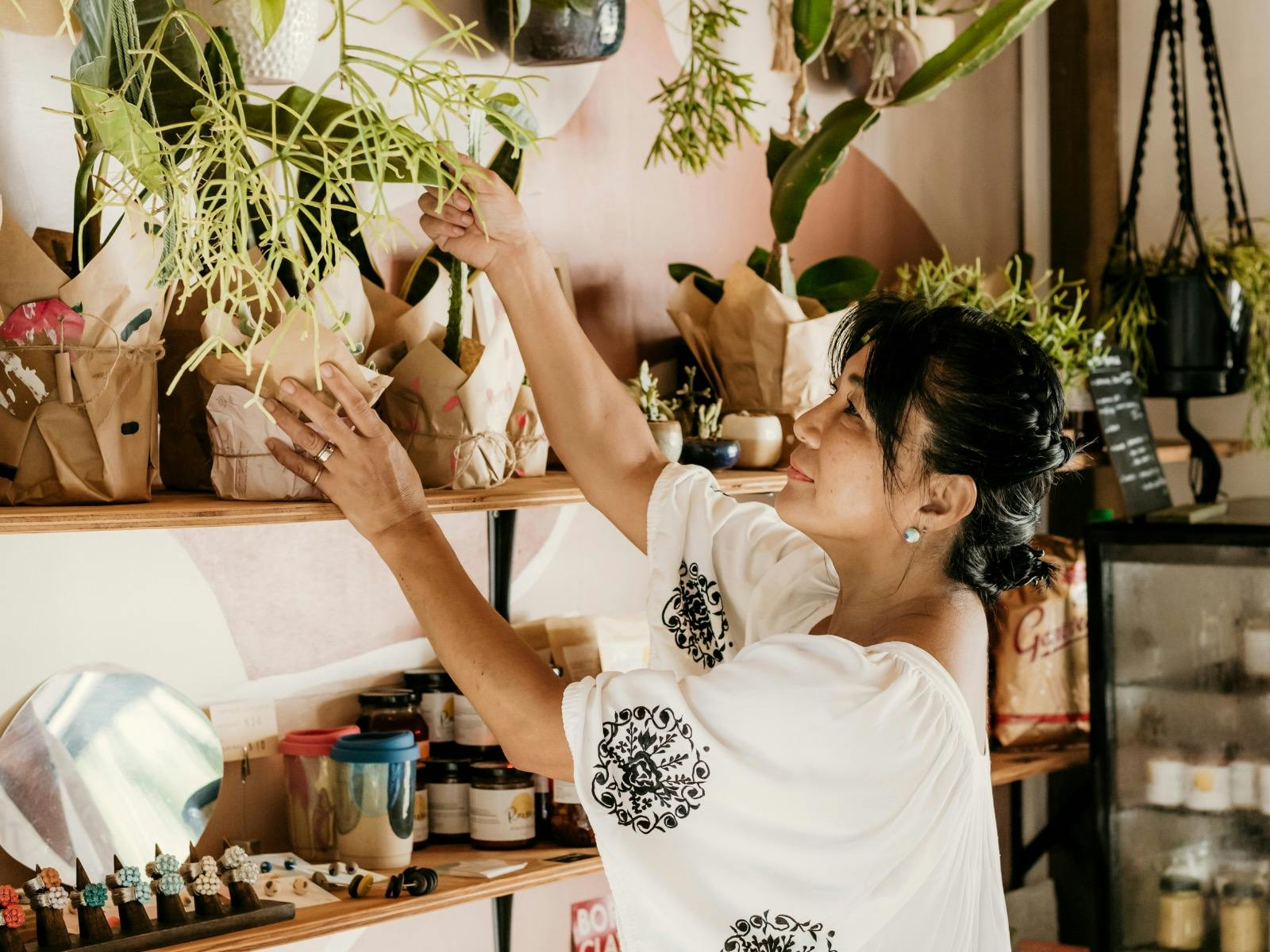 House-made condiments, plants and produce