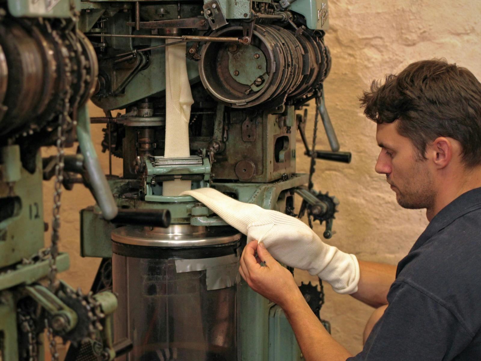 10th generation sock maker Andrew Lindner.