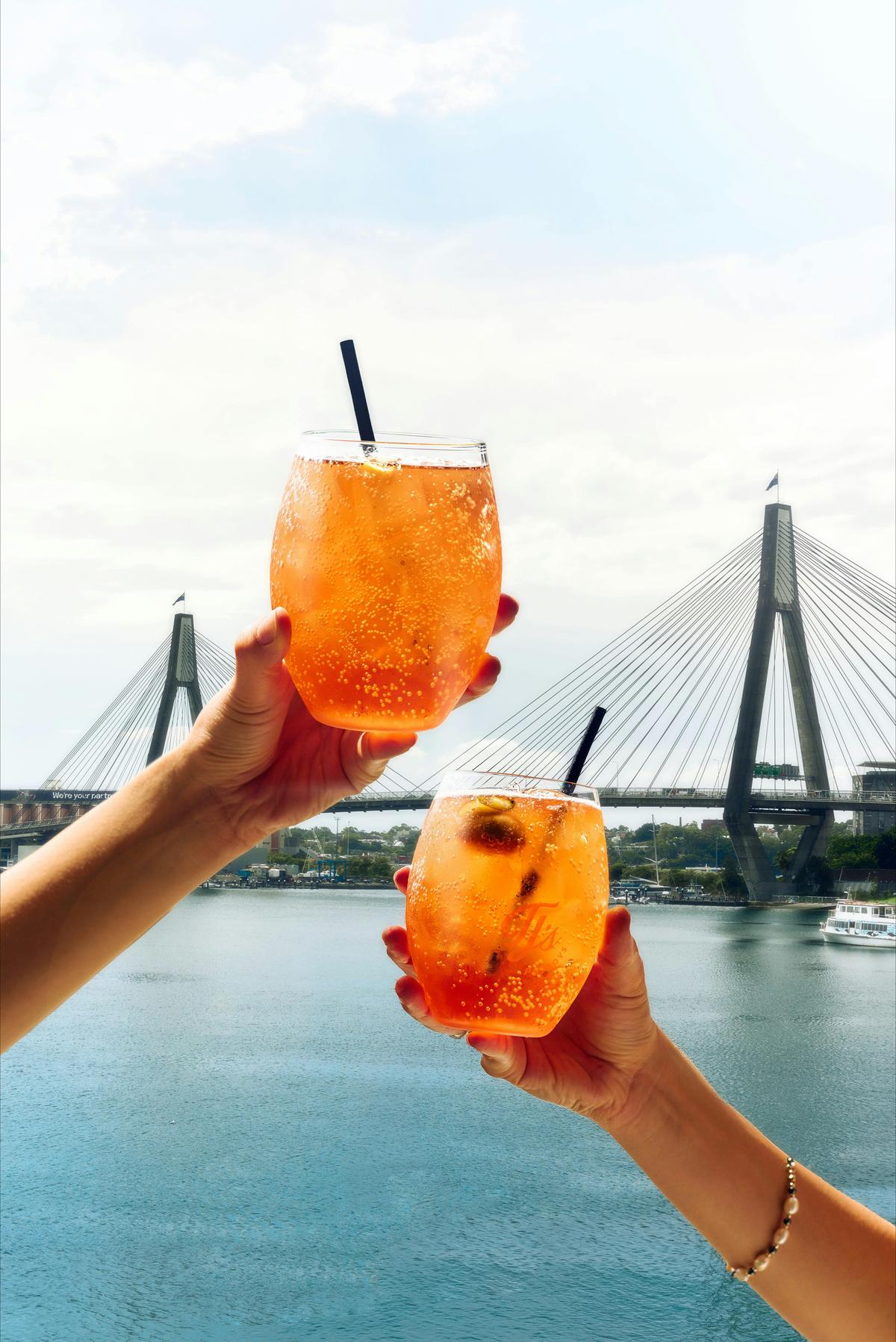 Anzac Bridge view from TJs Po Boy