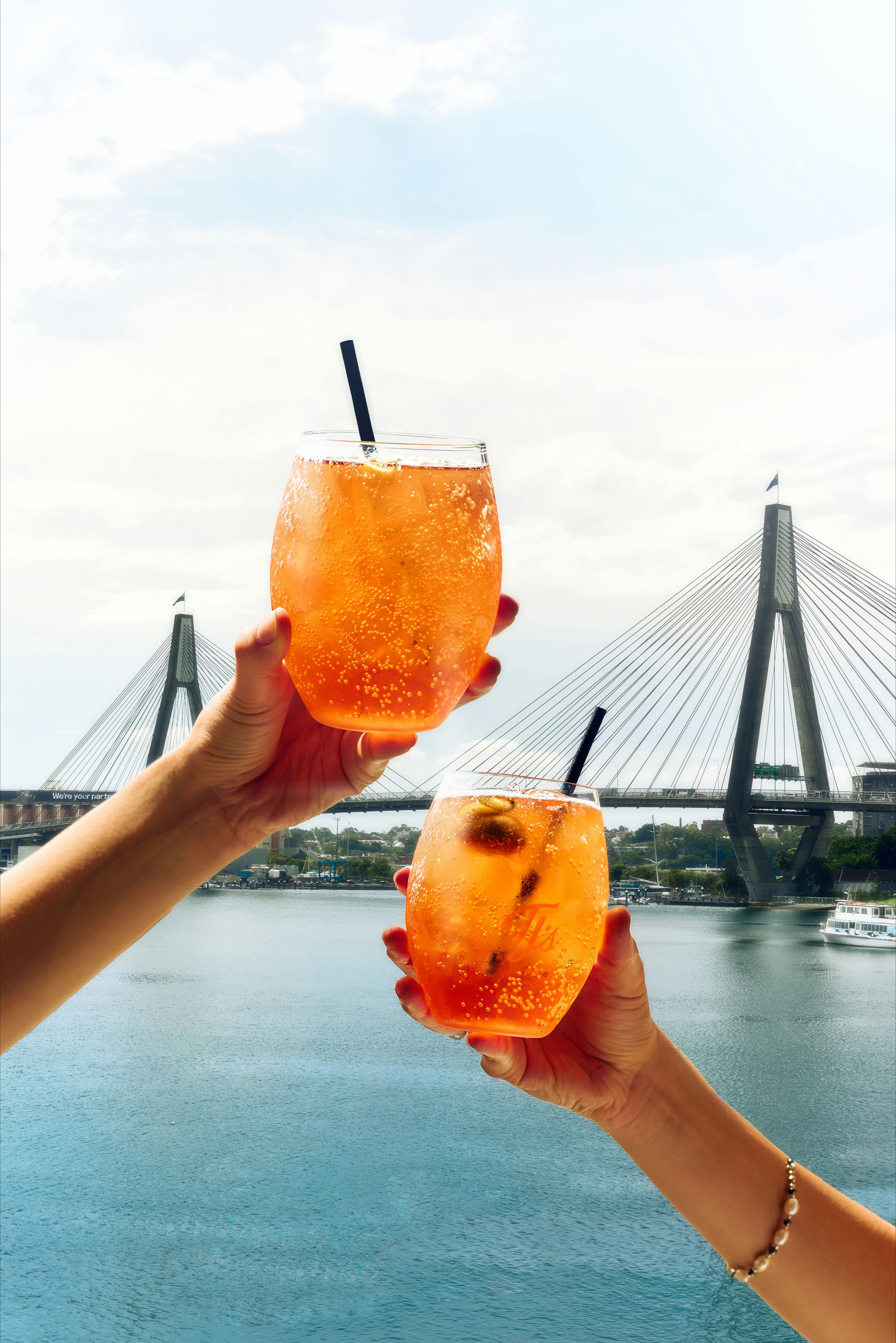 Anzac Bridge view from TJs Po Boy