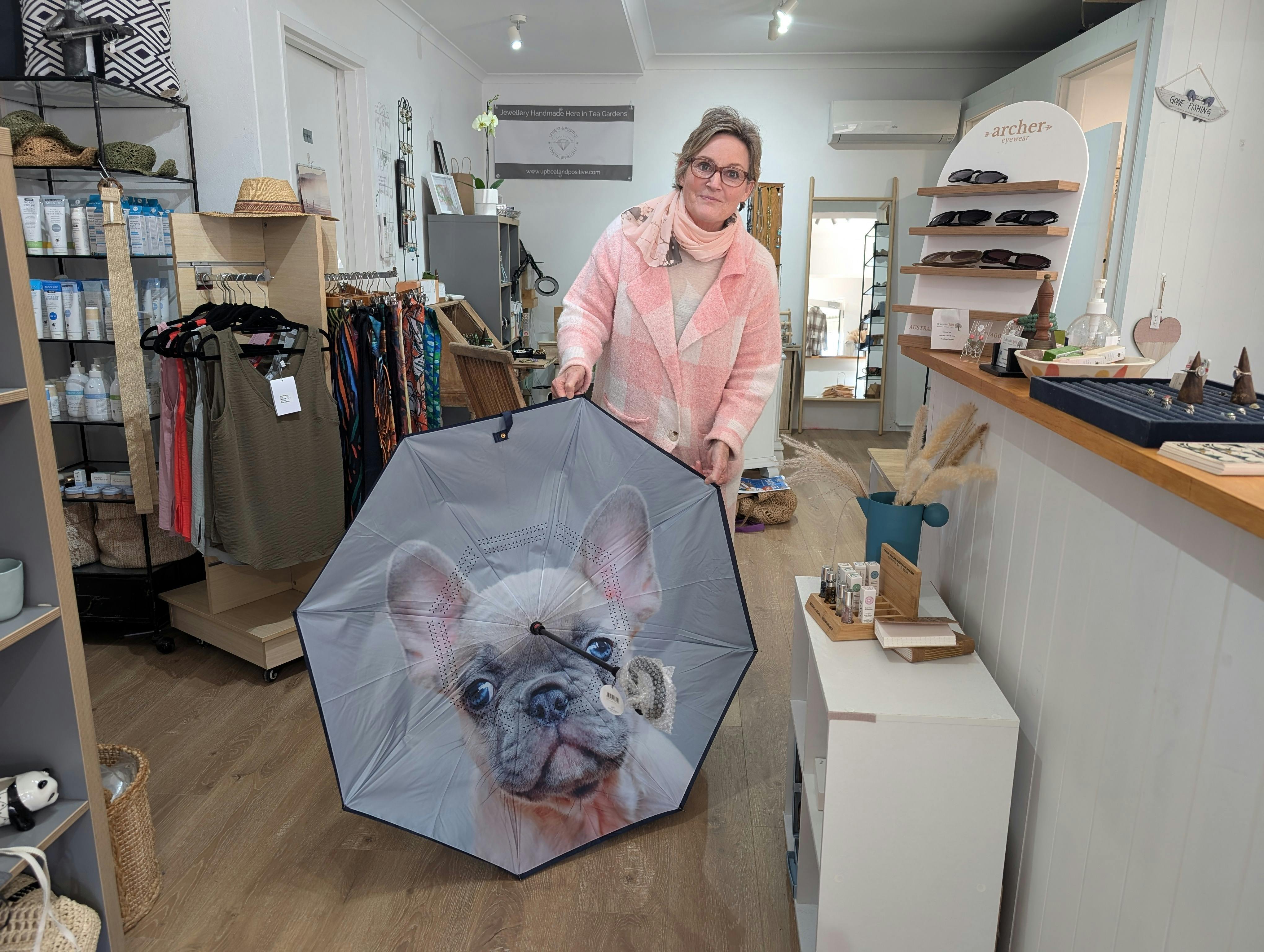 A pooch to keep the rain away.