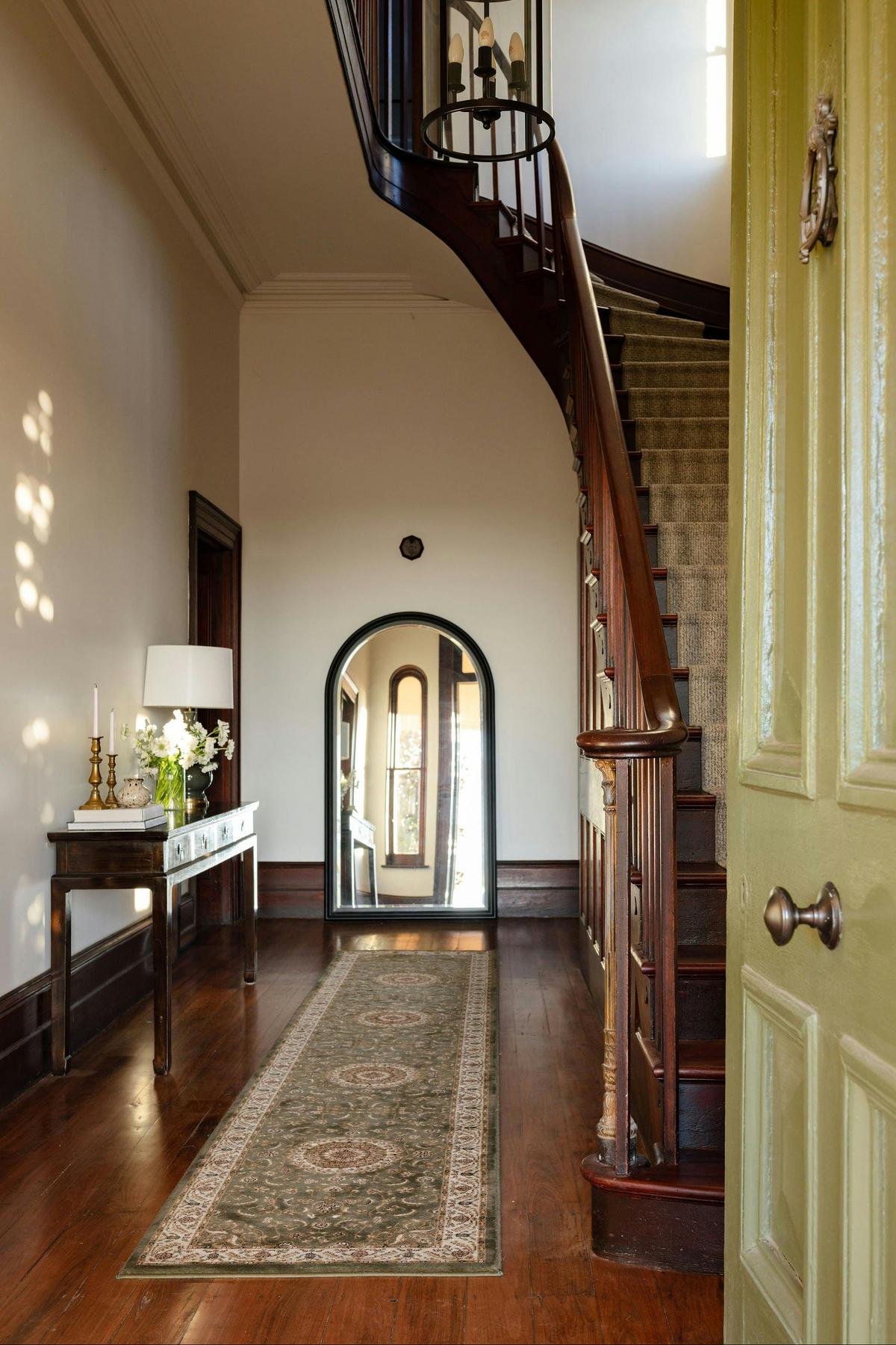 Entry foyer with magnificent red cedar staircase
