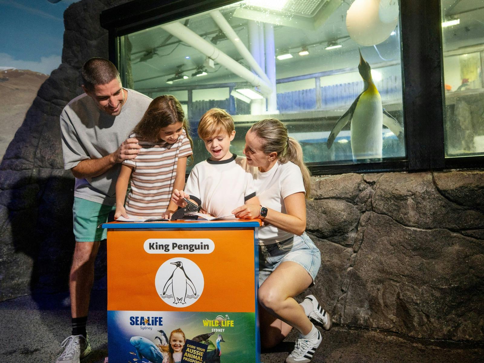 Family stamping their Aussie Animal Passport at SEA LIFE Sydney Aquarium