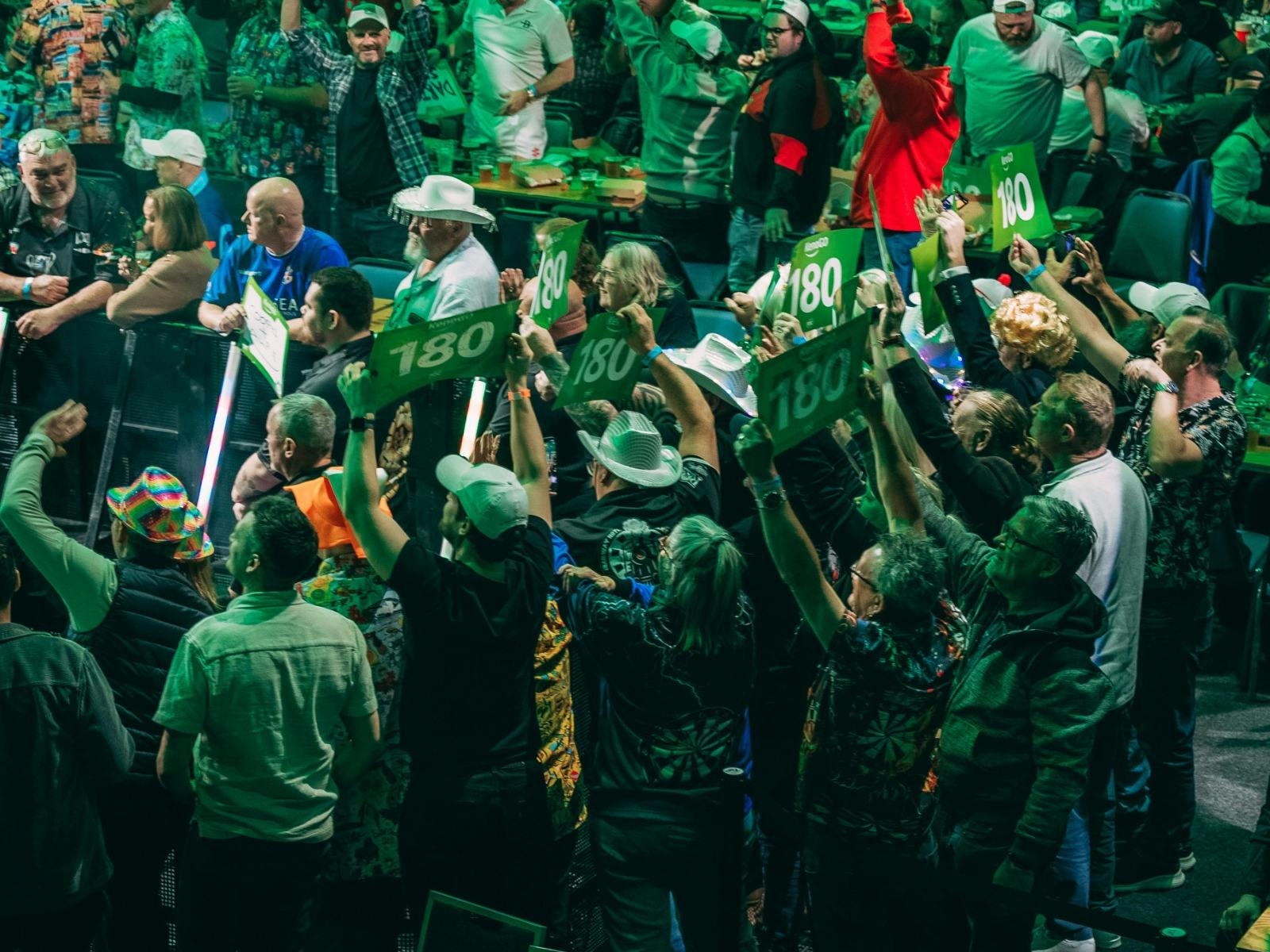Patrons celebrating a good result at Australian Darts Masters 2025