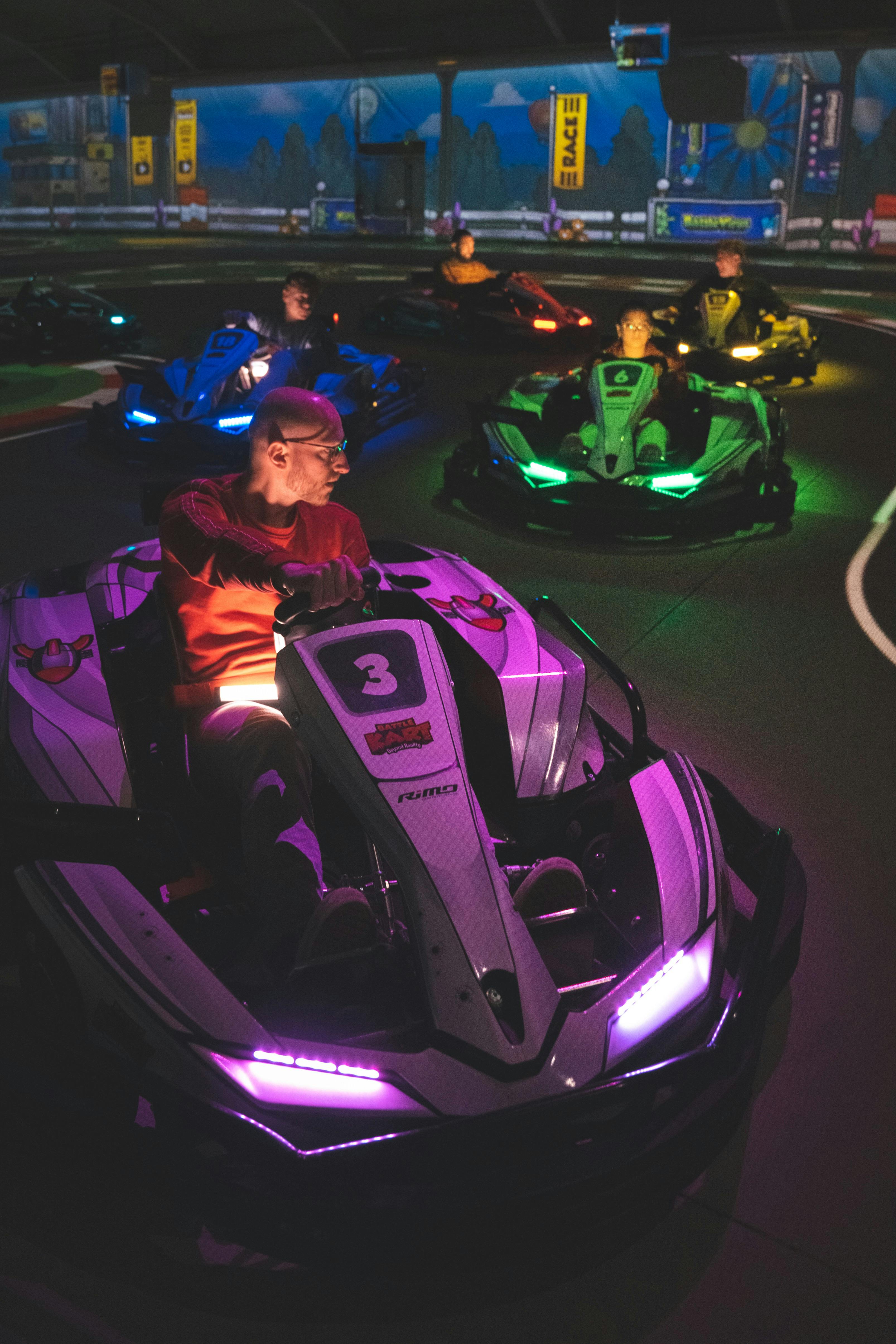 Multiple drivers racing at BattleKart