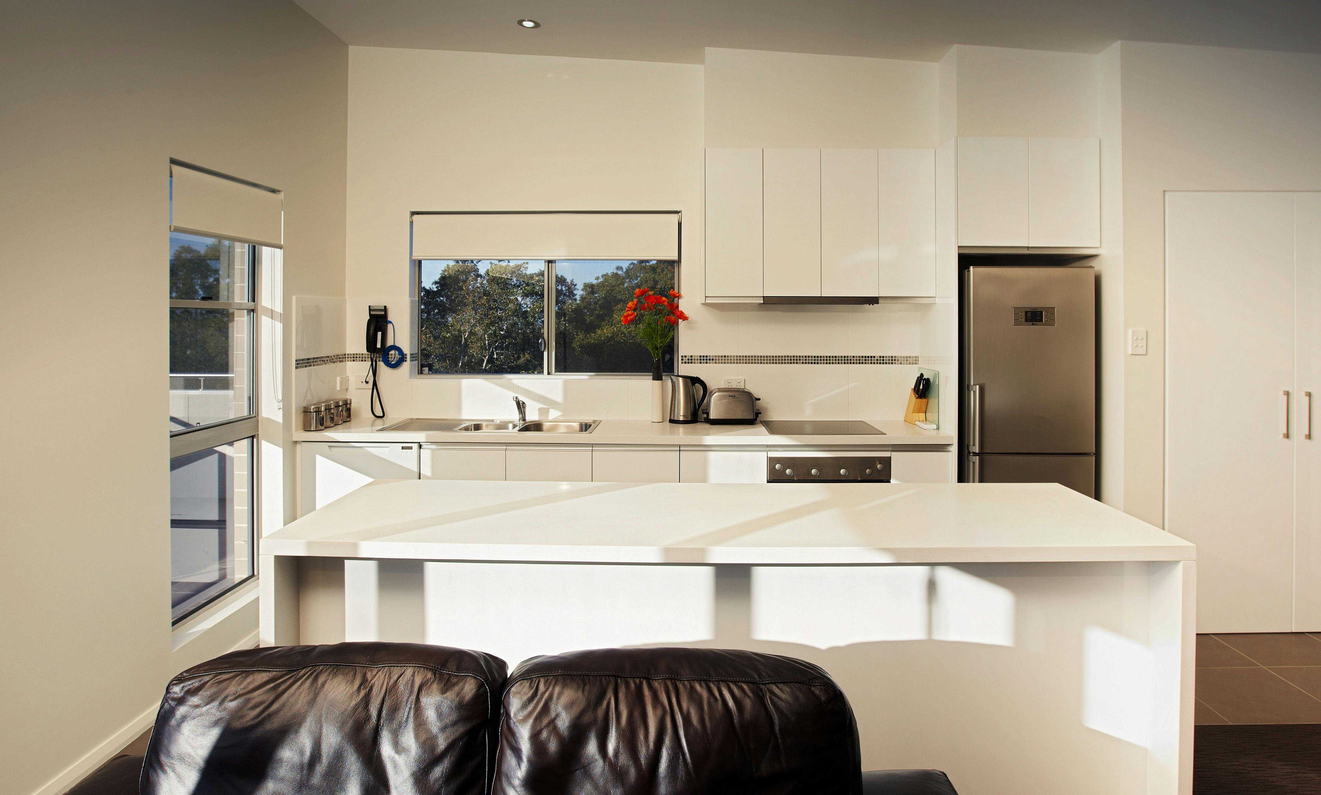 One Bedroom Apartments feature a fully equipped modern kitchen