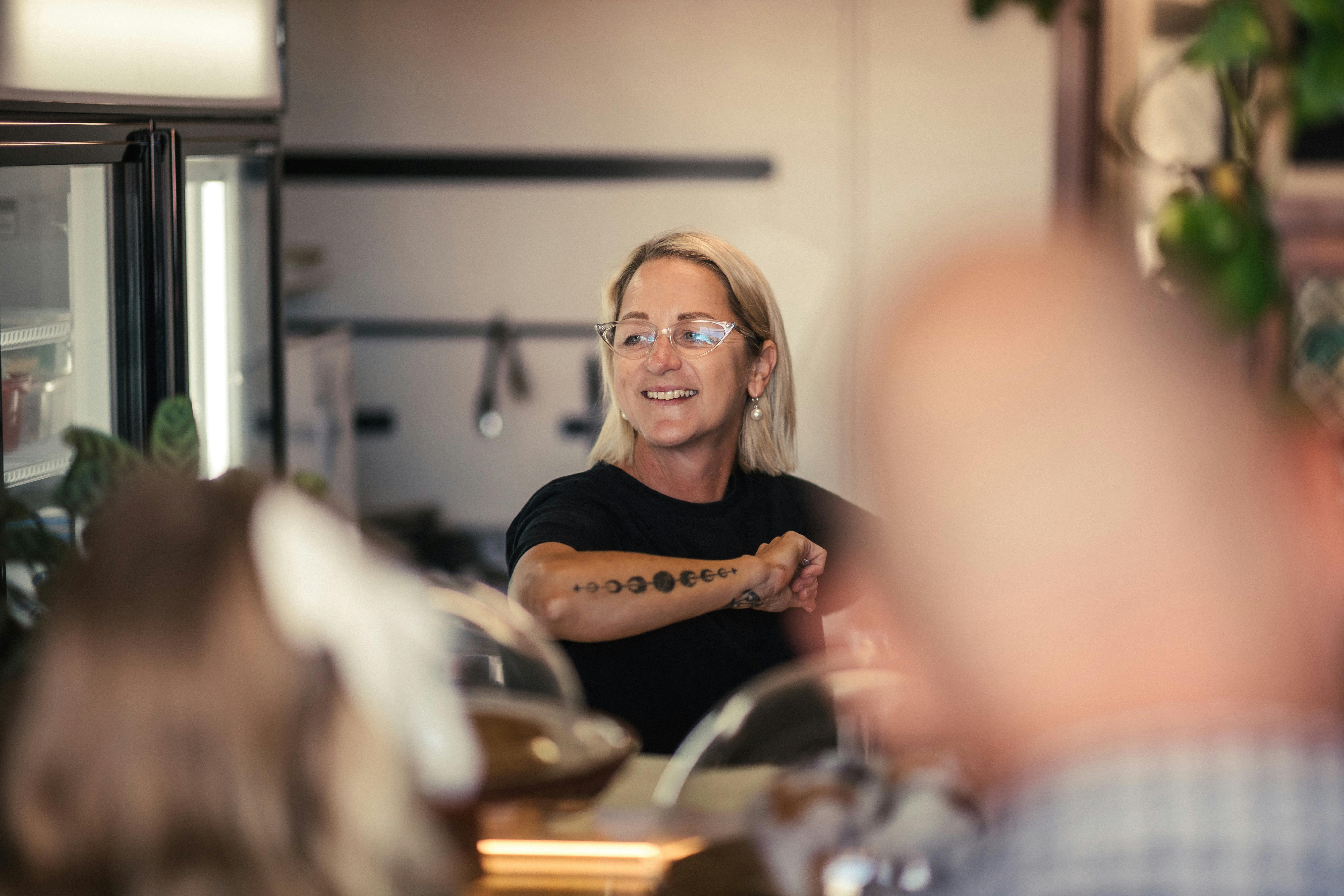 Wonderful cafe owner Julie