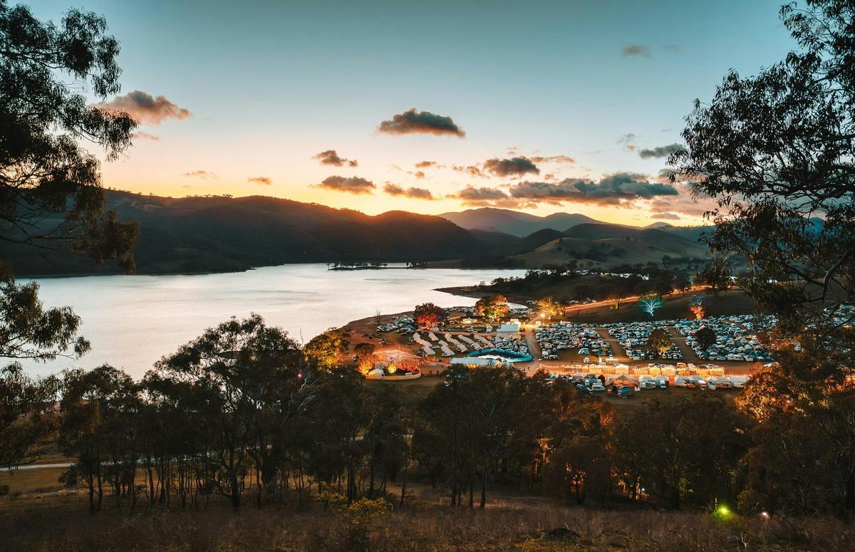 Sunset over the lakeside