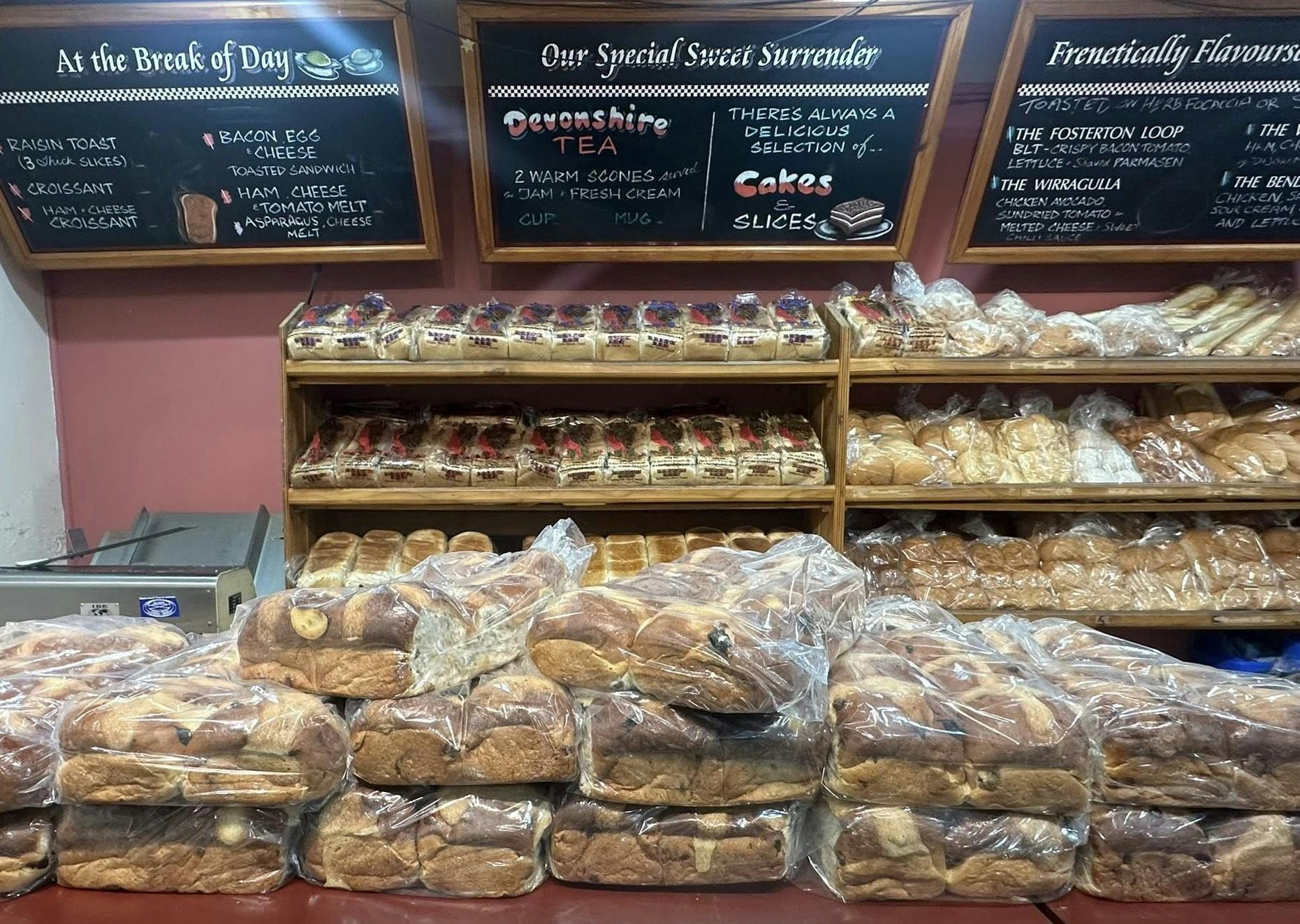 Fresh loaves of bread