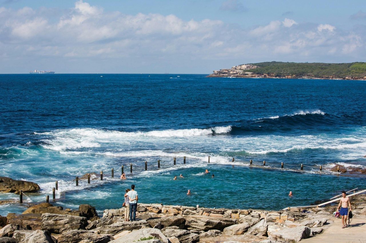 Swimmers enjoying Mahon Pool, Maroubra