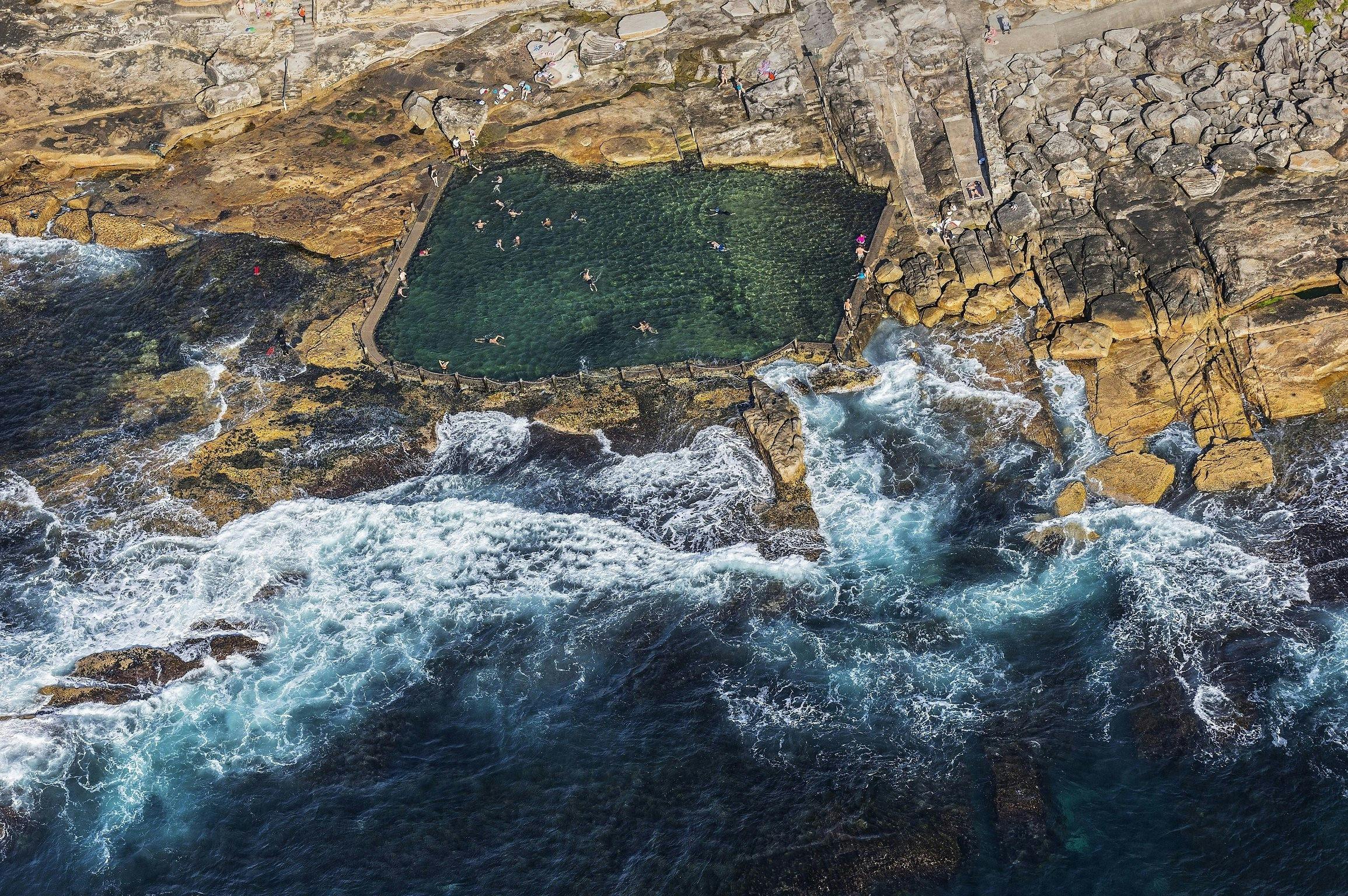 Aerial view of Mahon Pool, Maroubra