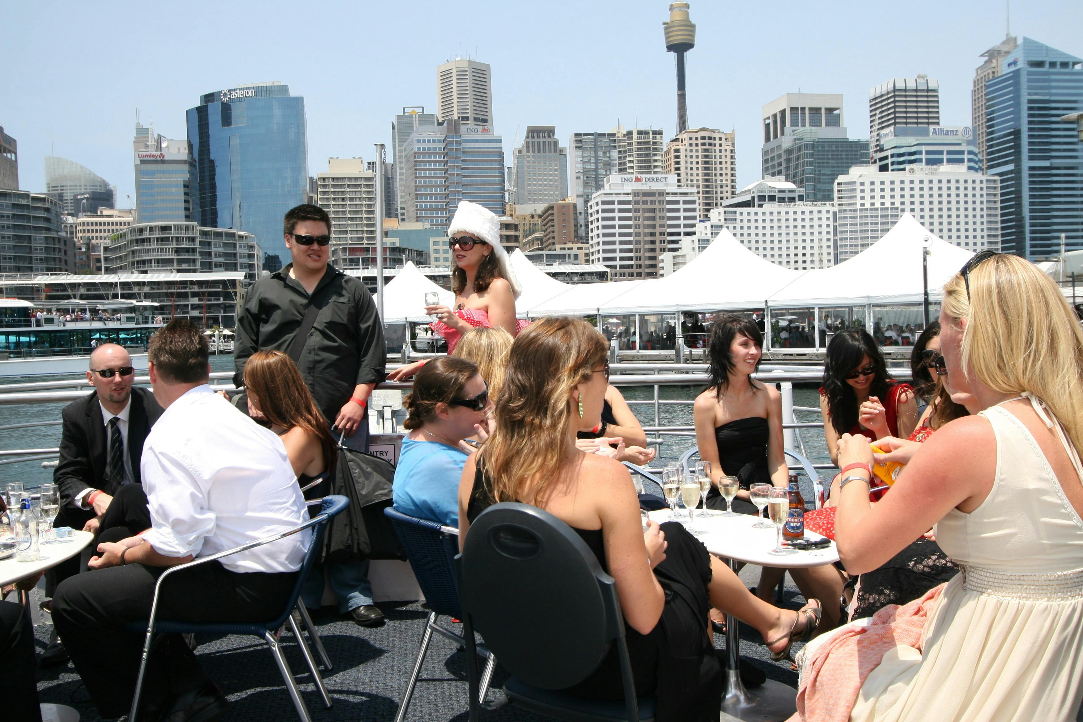 People enjoying their lunch cruise aboard the Vagabond Spirit