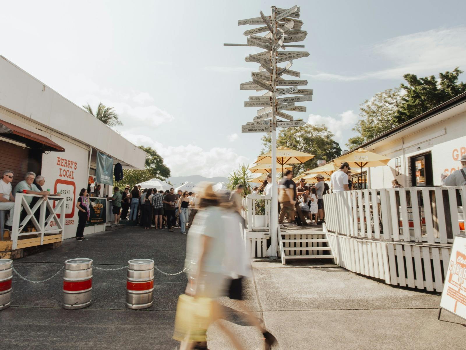Outdoor courtyard and deck area at Great Southern Hotel Berry.